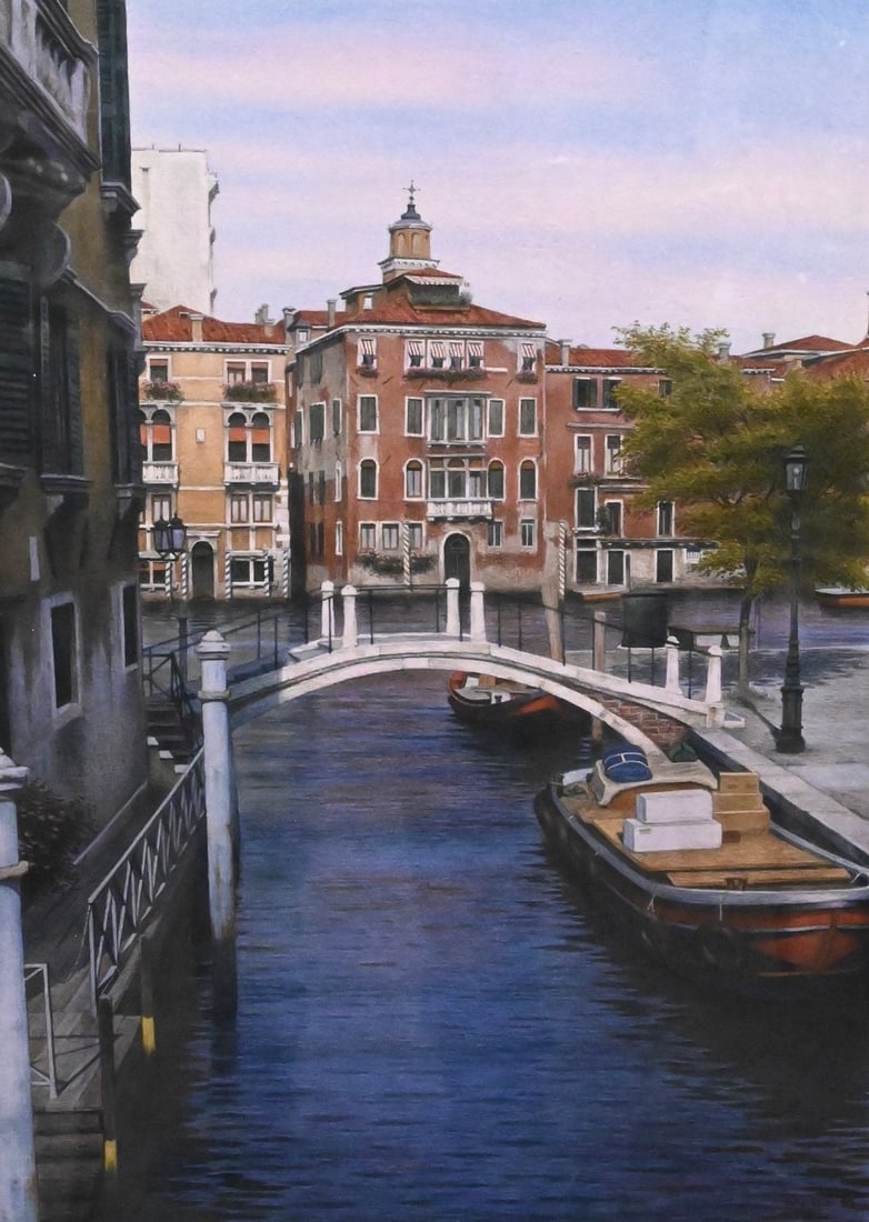 Pair of Frederick A. Brosen (American B.1954) Venice Canal Scenes: Frederick A. Brosen (American B.1954) "Venice Canal VI", 1995 Watercolor on paper Signed lower right Brosen 20 3/4" x 15" sight, 33" x 26" frame Provenance: Property from a Upper East Side, New