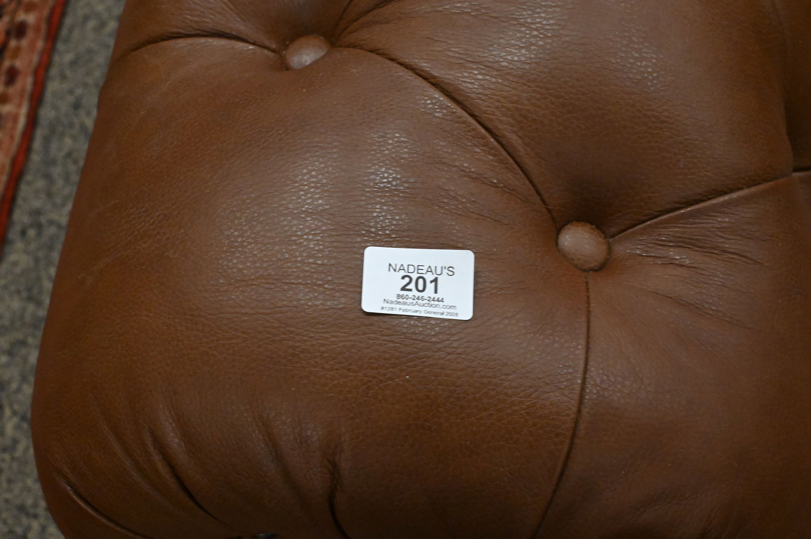 Chesterfield Brown Leather Sofa - 2