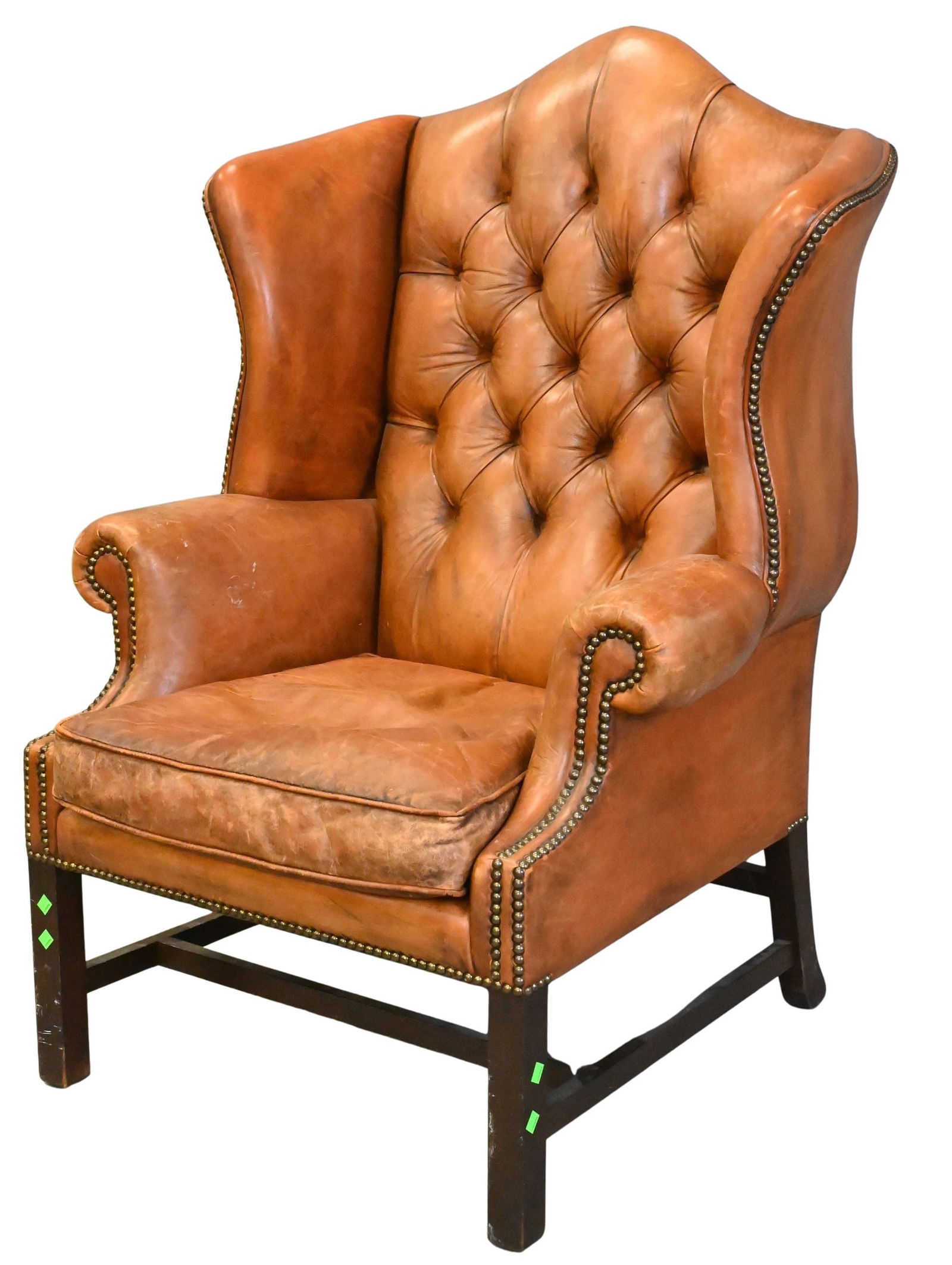 Chippendale Style Leather Wing Chair (1 of 5)