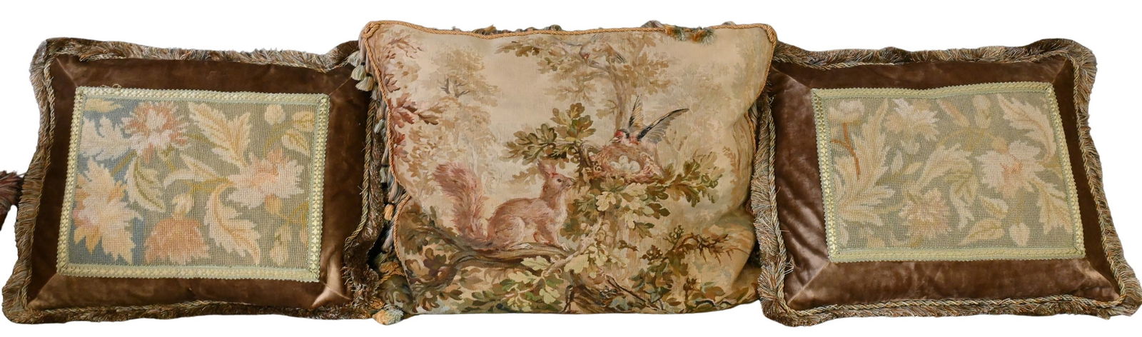 Three Antique Continental Tapestry Pillows (1 of 4)