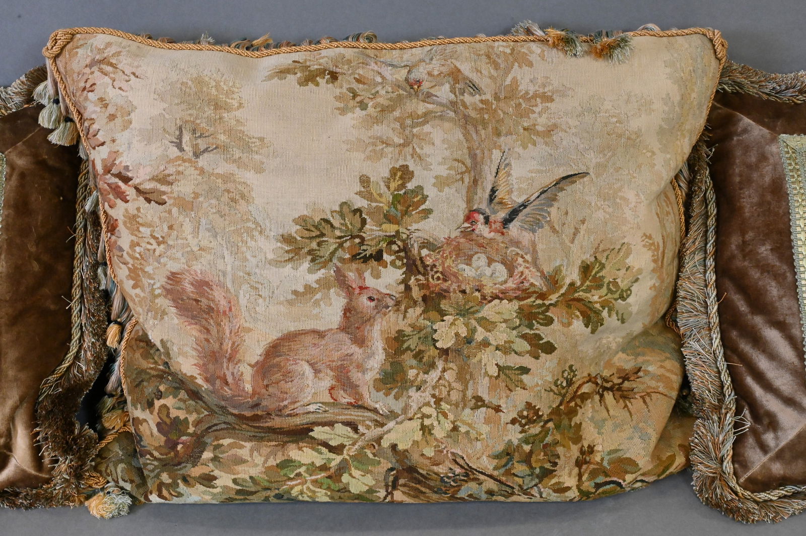 Three Antique Continental Tapestry Pillows - 2