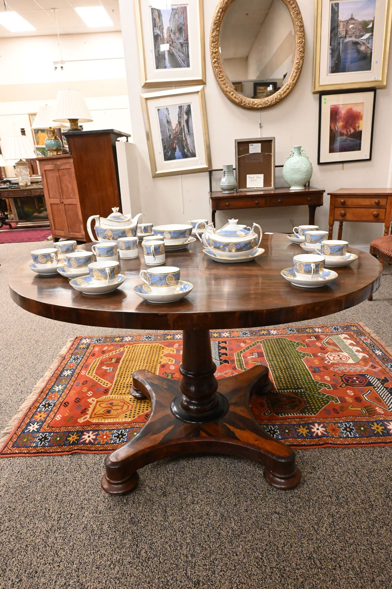 Rosewood Round Breakfast Table - 4