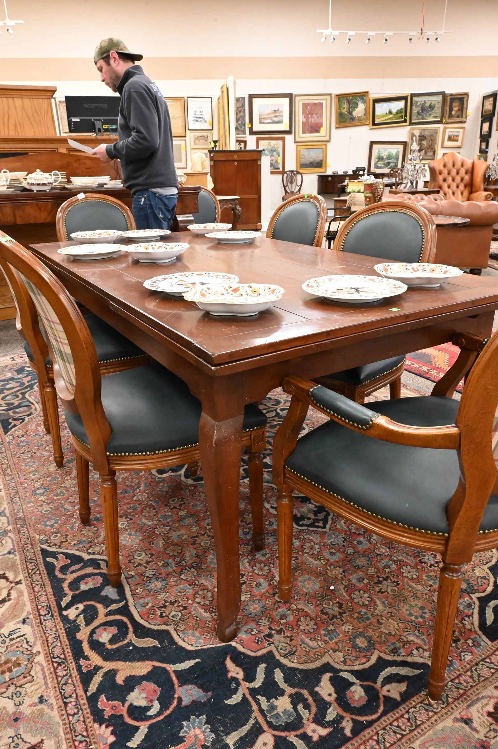 Custom Cherry Provincial Style Dining Table - 2