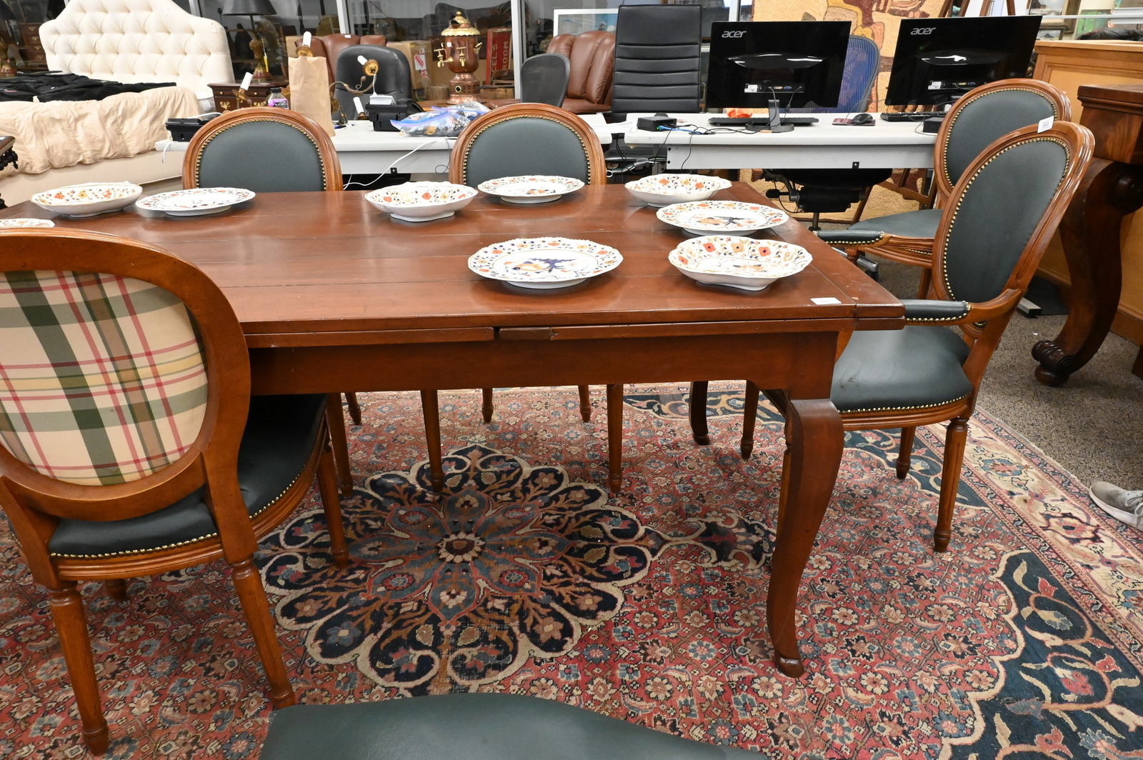 Custom Cherry Provincial Style Dining Table - 4