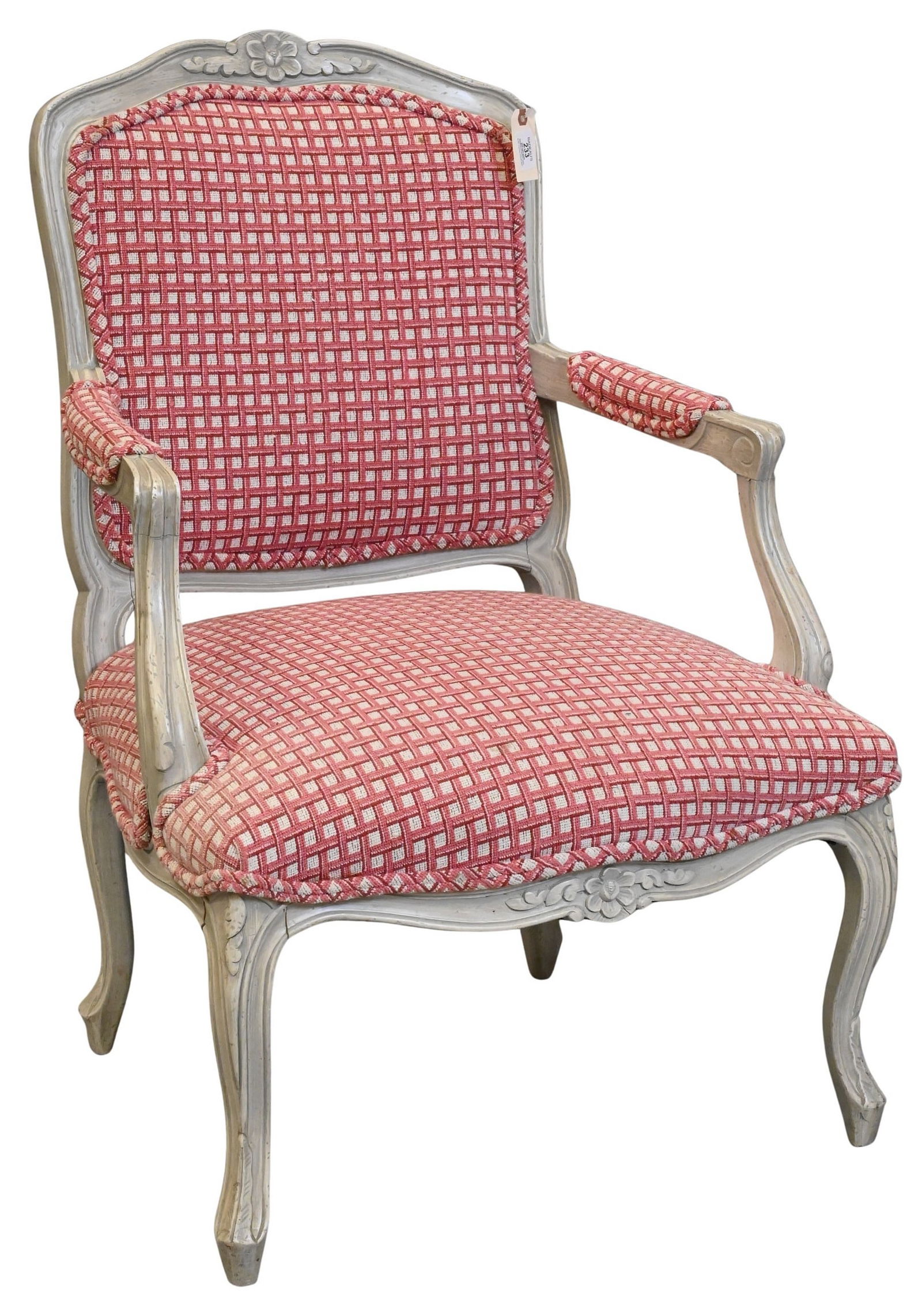 Custom Louis XV Style Fauteuil with Tapestry Style Upholstery (1 of 5)