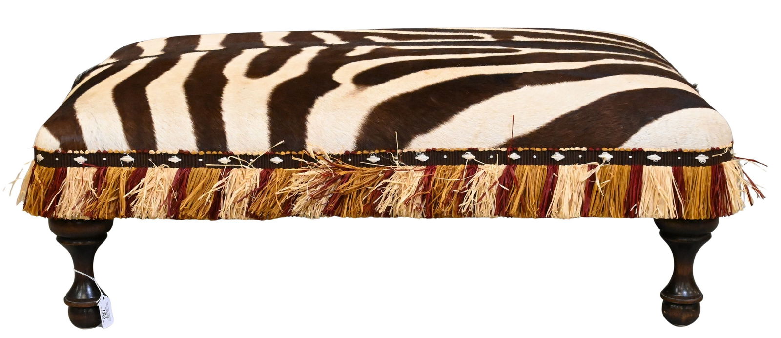 Custom Zebra Upholstered Ottoman (1 of 4)