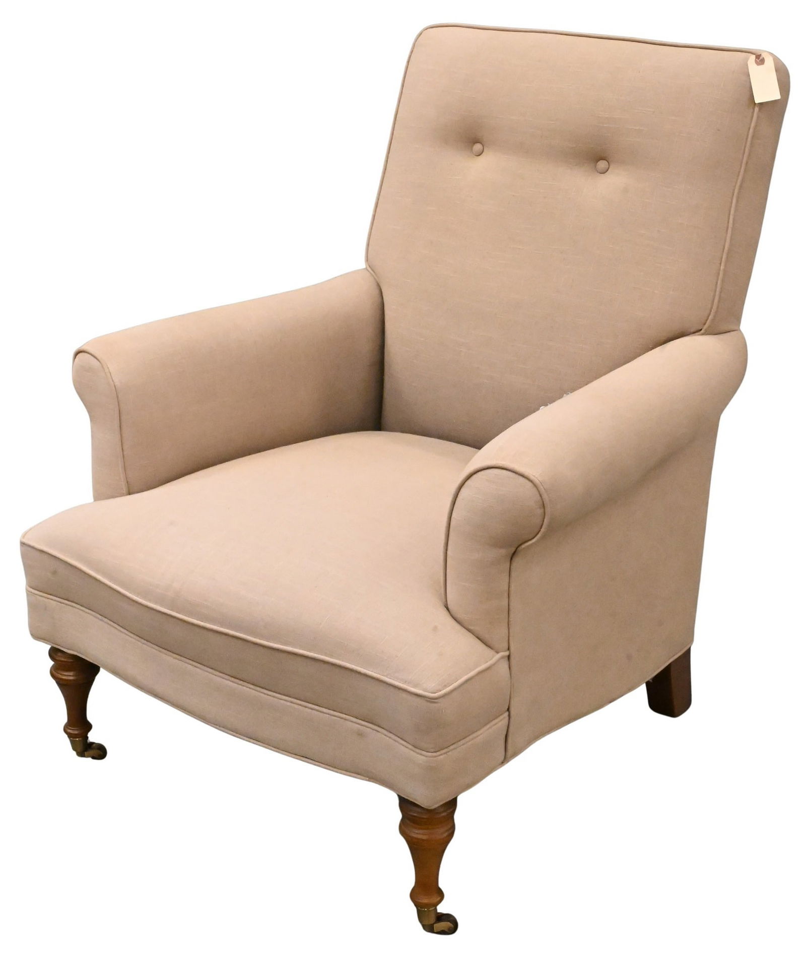 George Smith Style Mitchell Gold and Bob Williams Upholstered Club Chair: George Smith Style Mitchell Gold and Bob Williams Upholstered Club Chair slight fading height 38 inches, width 30 inches