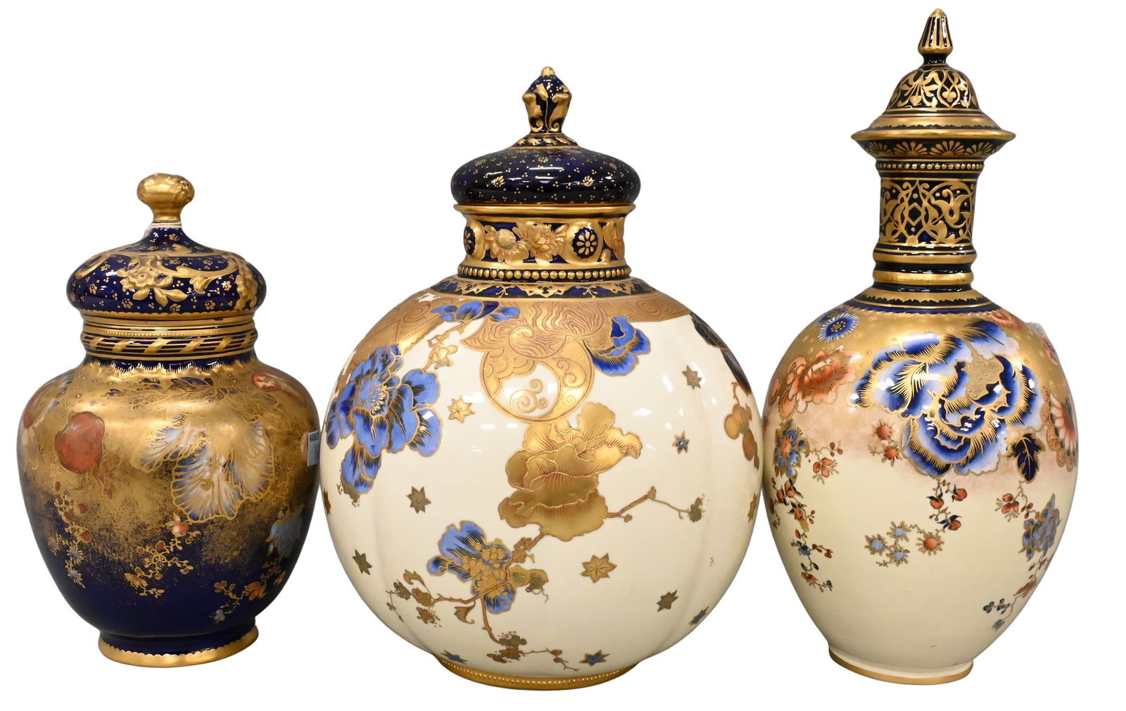 Three Royal Crown Derby Porcelain Covered Urns (1 of 5)