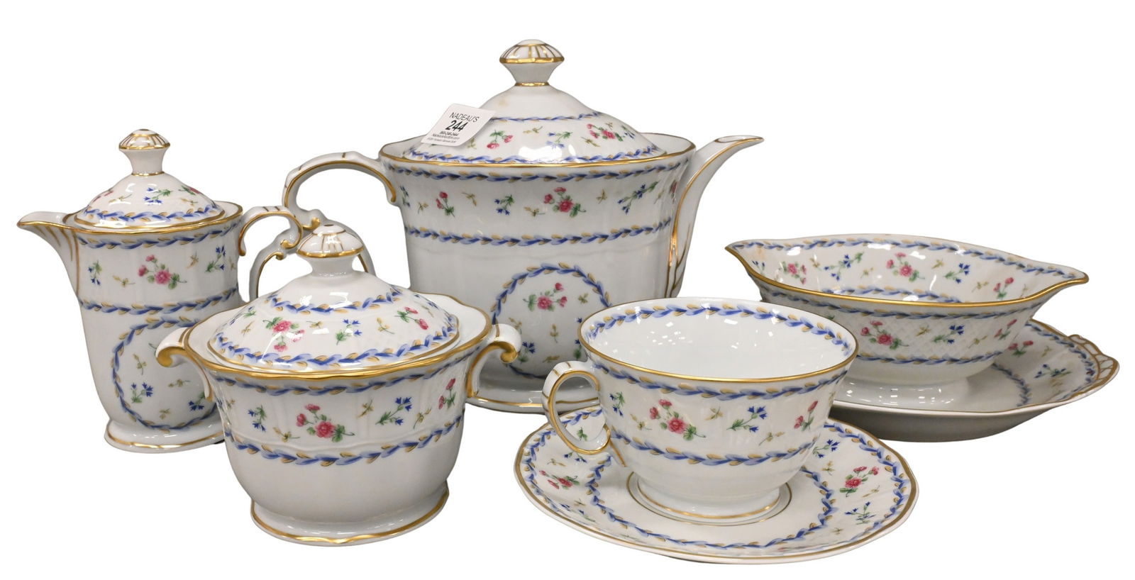 28 Piece Bernardaud "Artois Bleu" Limoges Tea Service for 12 (1 of 5)