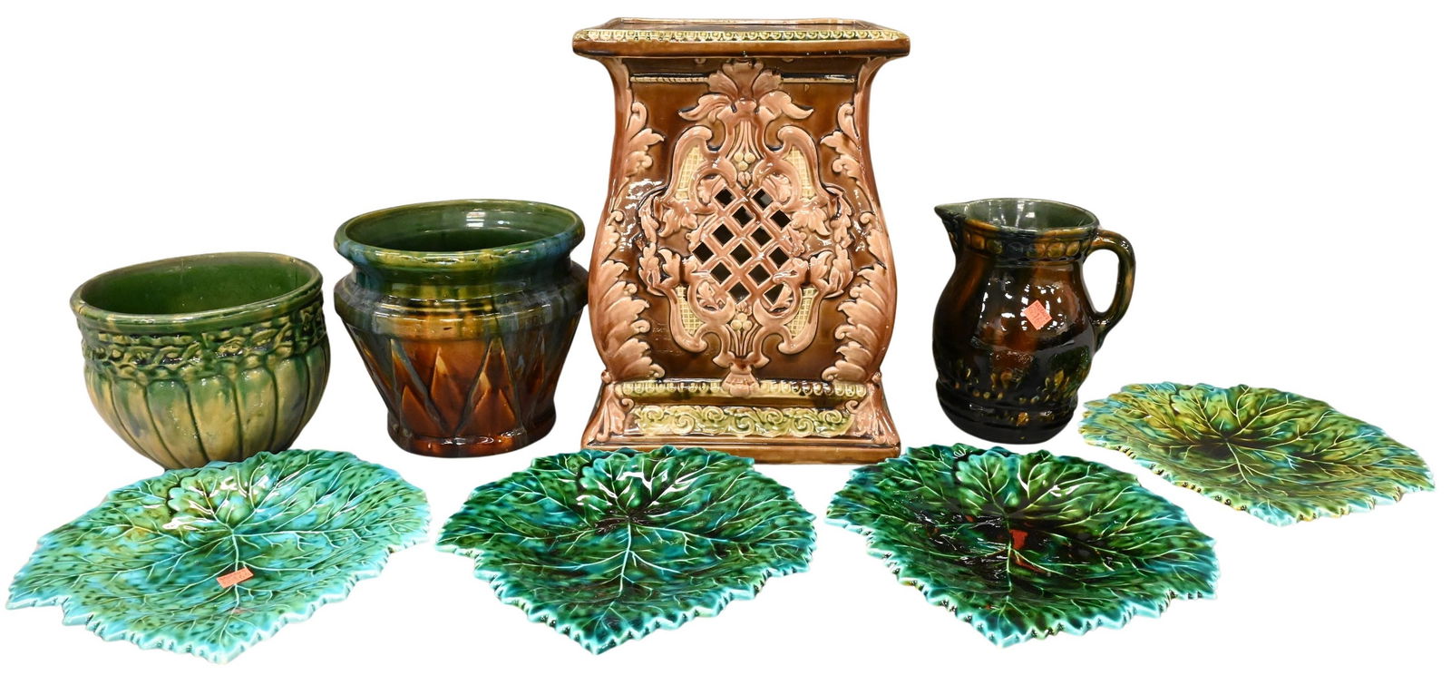 Eight Piece Majolica Grouping (1 of 10)