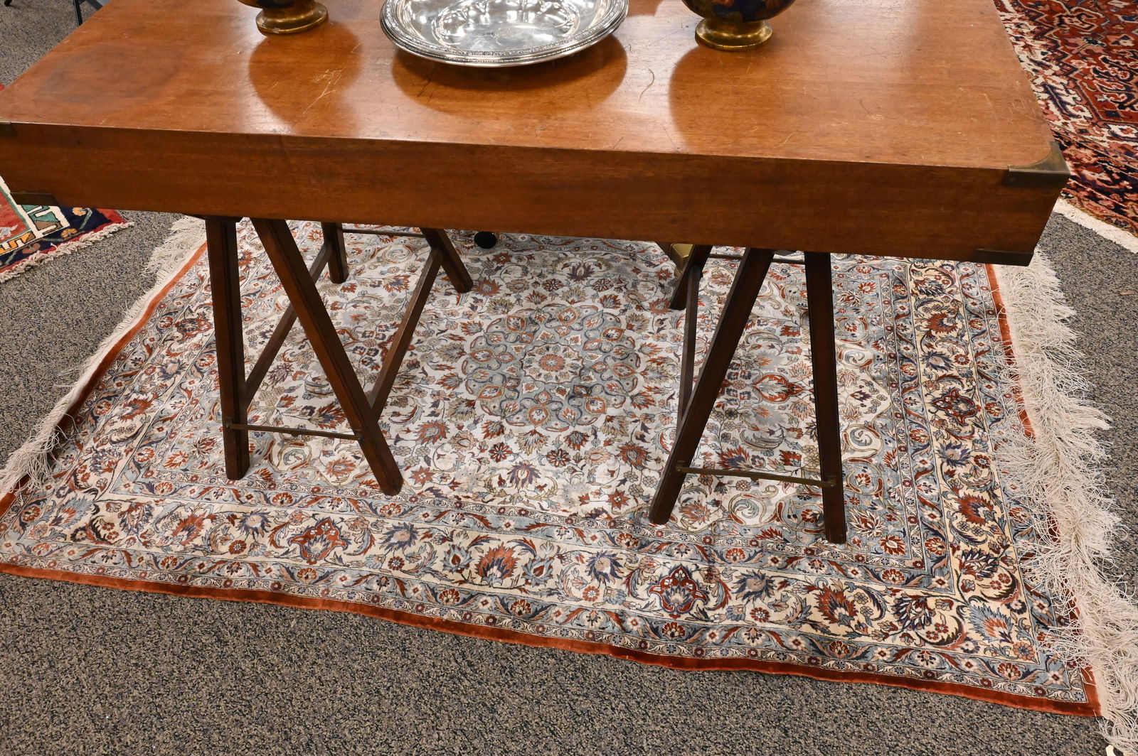 Silk Oriental Throw Rug - 2