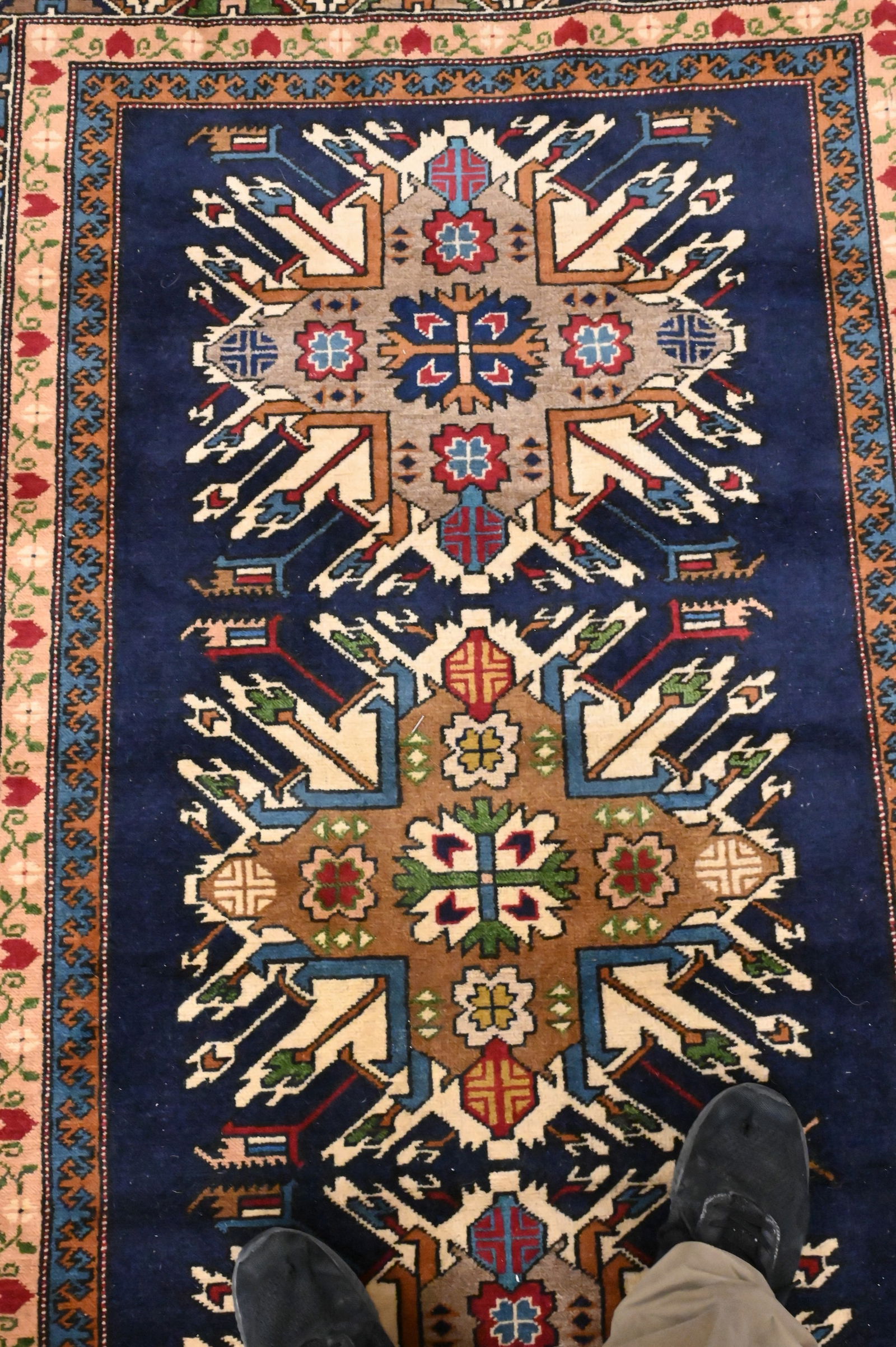 Kazak Style Oriental Throw Rug - 2