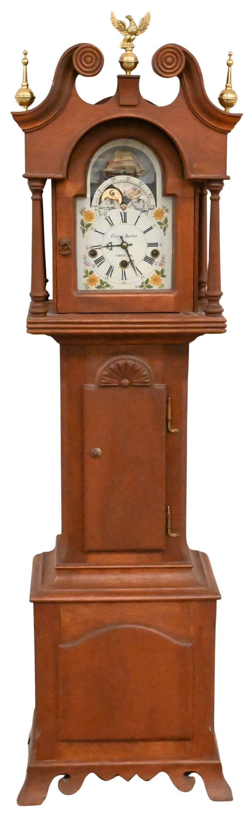 Foster S. Campos Federal Style Mahogany Grandmother's Clock having Inlaid Front (1 of 5)