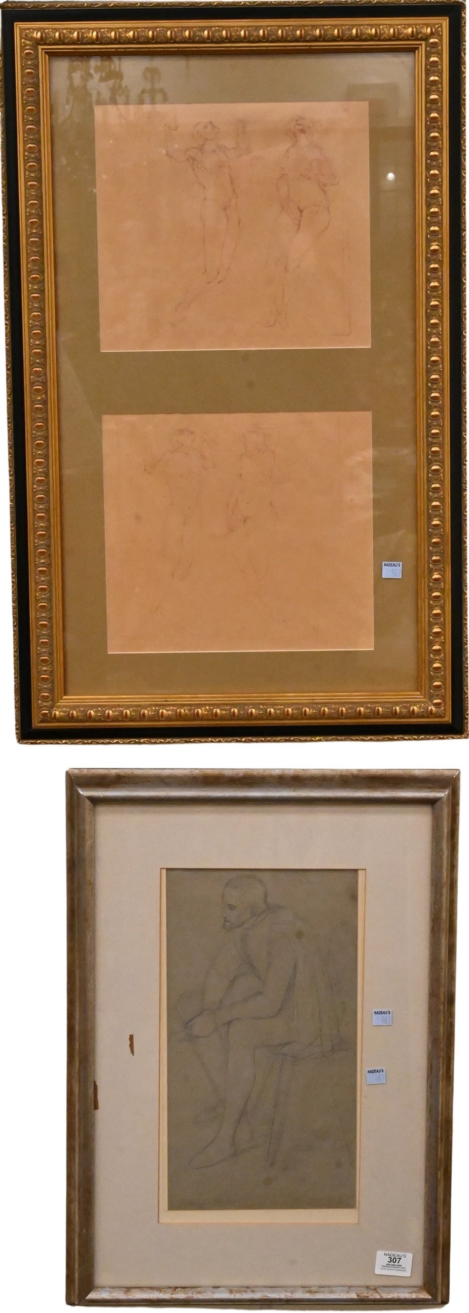 Two Framed German School Studies (1 of 4)