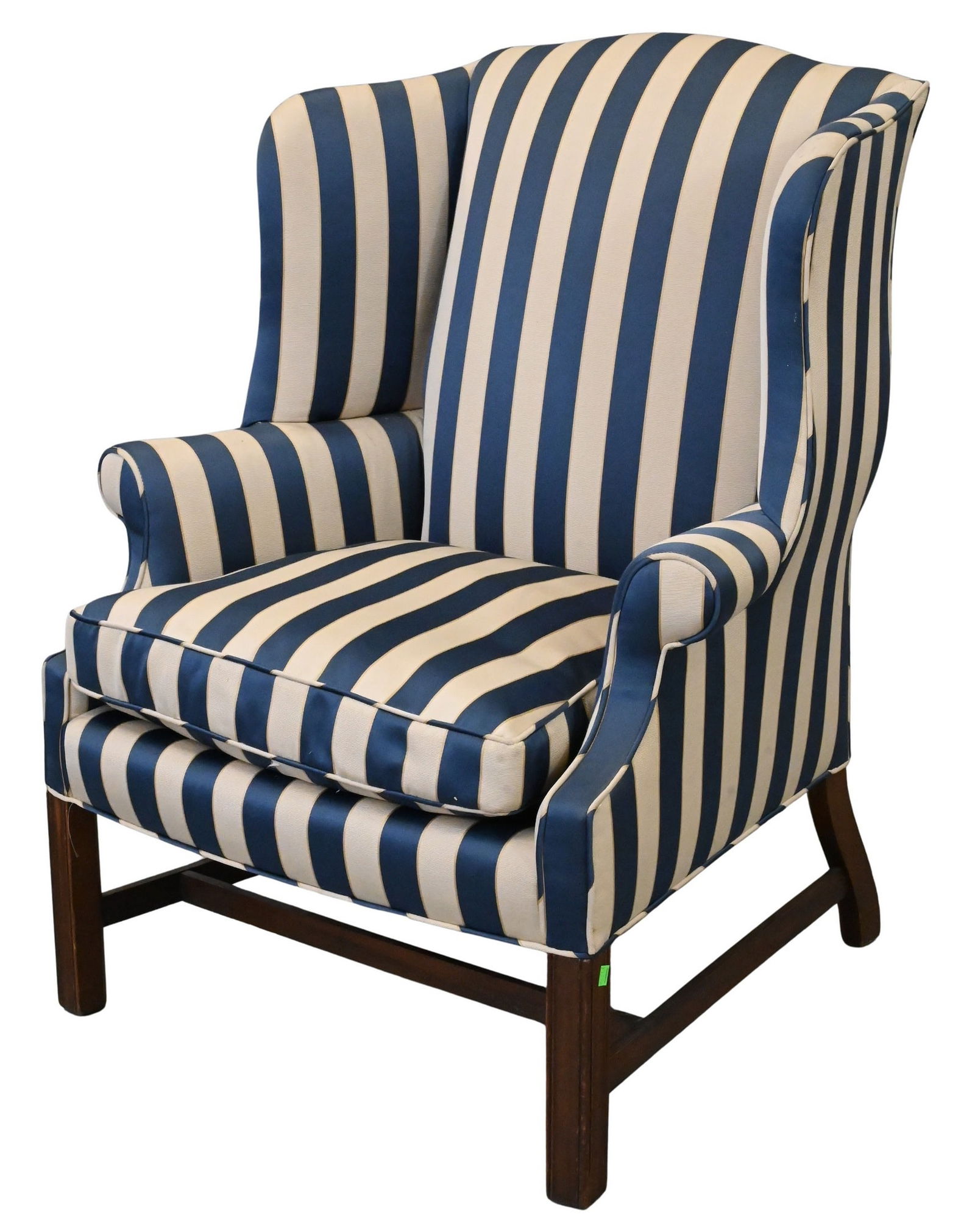 Chippendale Mahogany Upholstered Wing Chair (1 of 4)