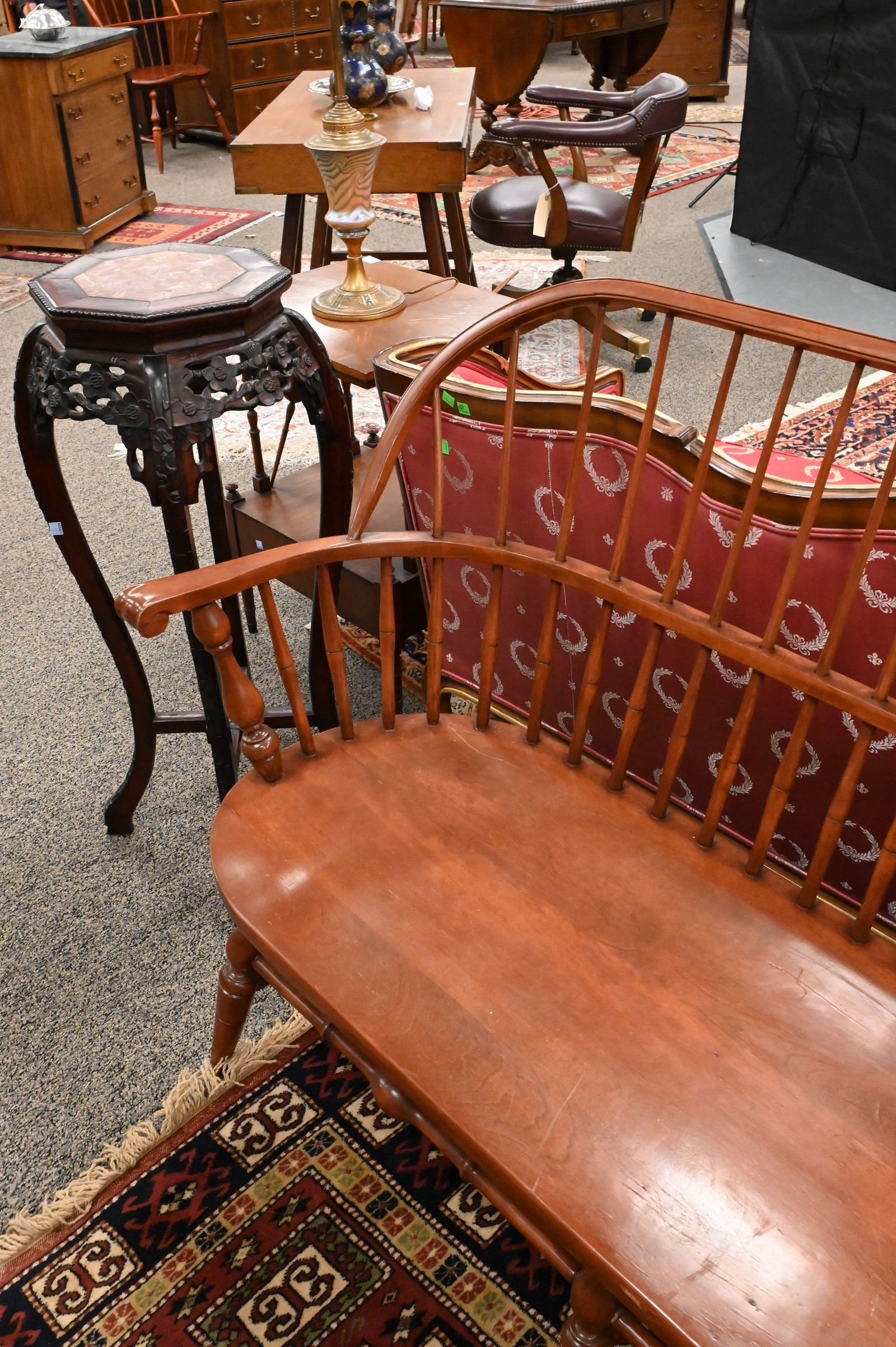 Maple Windsor Style Bench - 3