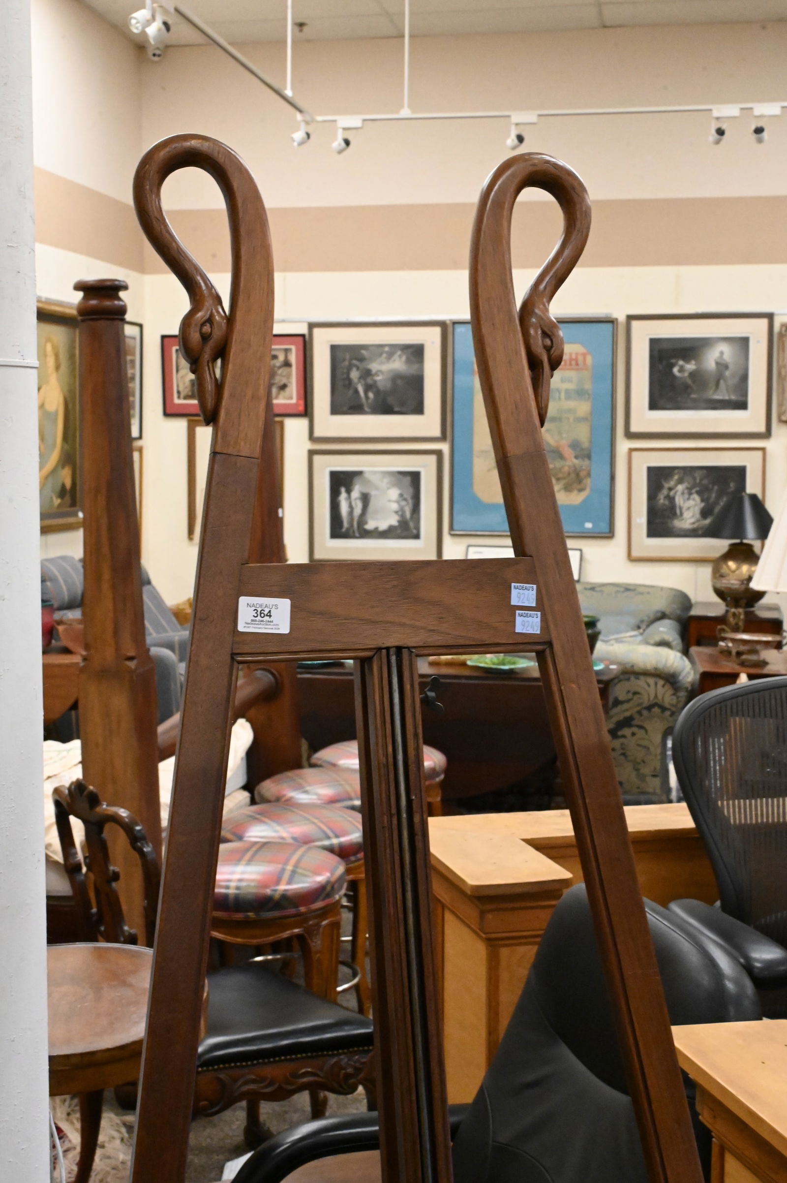 Adjustable Swan Carved Easel - 2