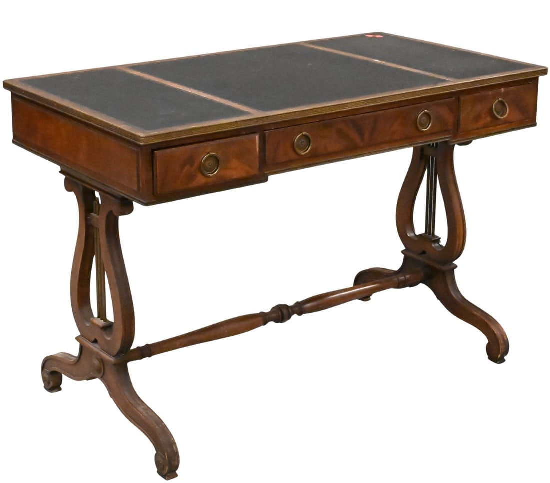 John Stuart George IV Style Leather Top Mahogany Desk / Library Table (1 of 3)