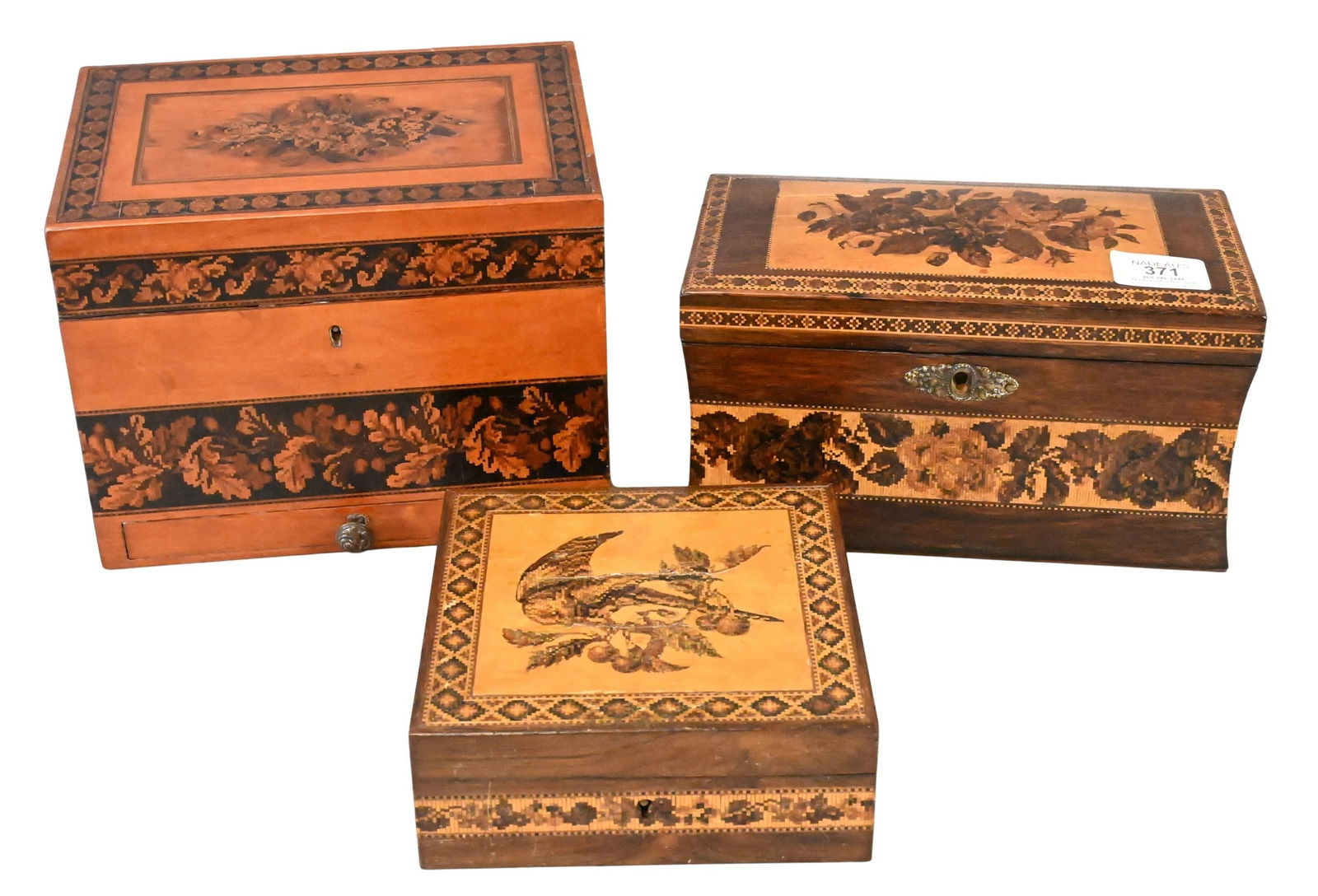 Three Victorian Tunbridge Ware Boxes (1 of 4)