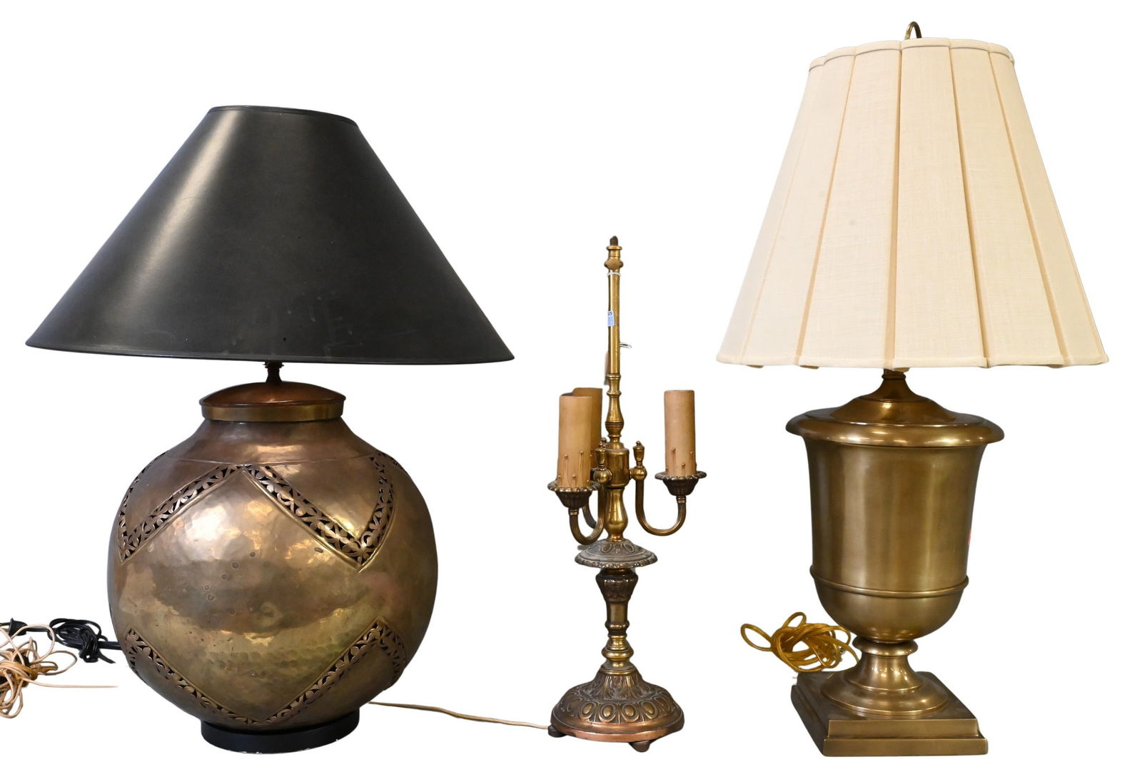 Three Brass Table Lamps (1 of 4)