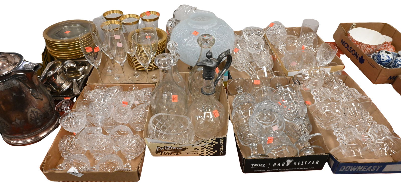 Eight Box Lots of Glass and Silver Plate (1 of 4)