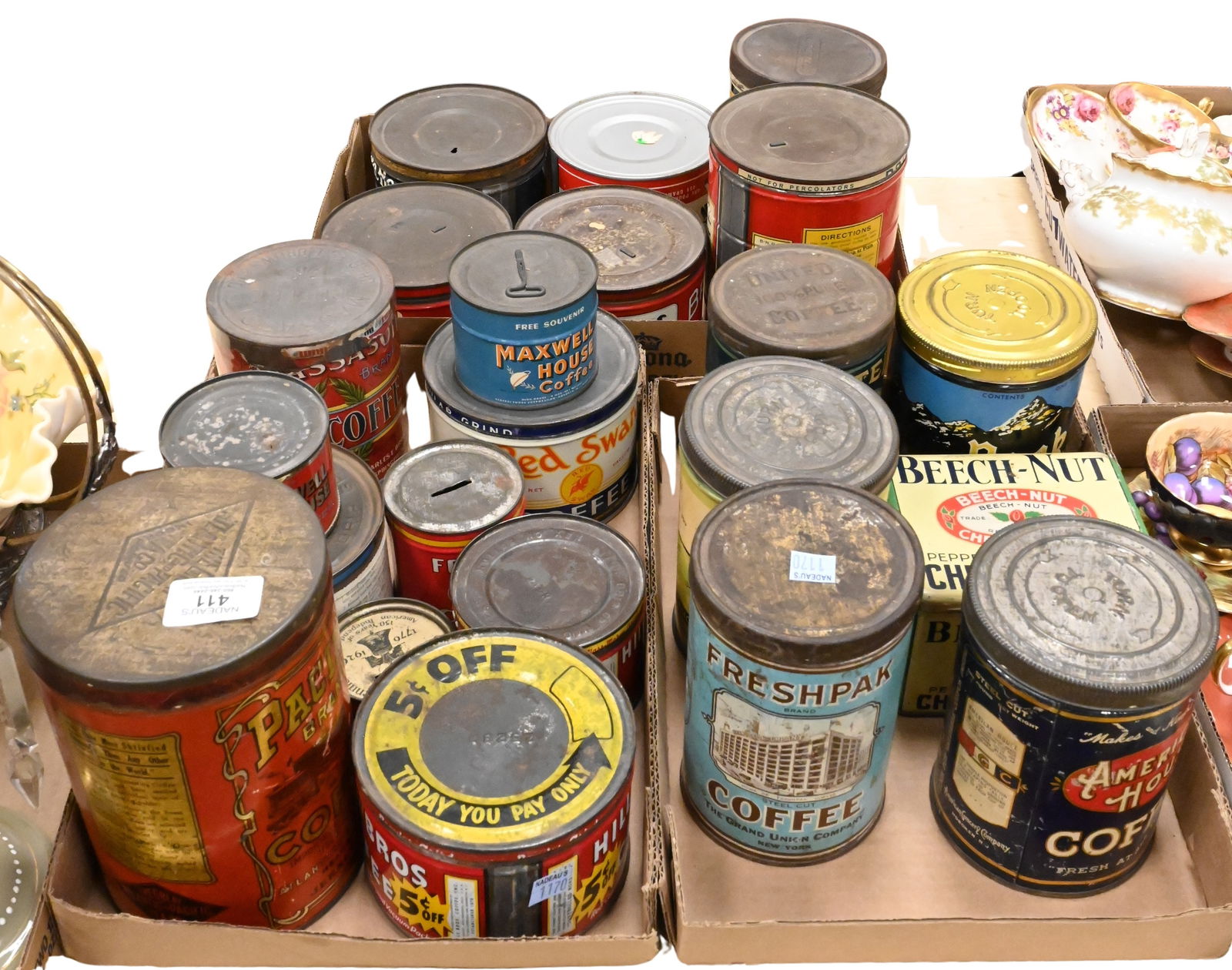 Group of 22 Vintage Coffee Advertising Tins (late 19th/early 20th century) (1 of 6)