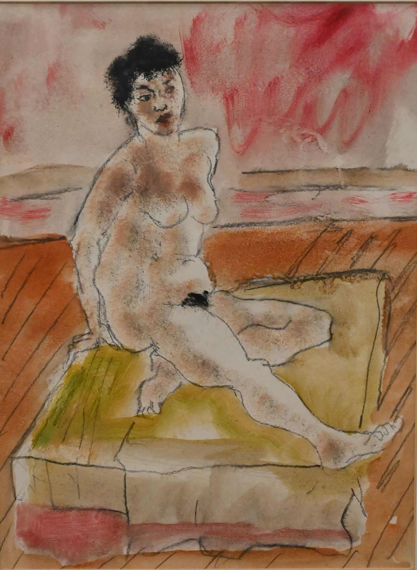 Zero Mostel (American 1915-1977): Zero Mostel (American 1915-1977) Nude Portrait Study of Sidney, 1965 Pastel on paper Inscribed verso along with Mostel estate stamp 11" x 13" sheet