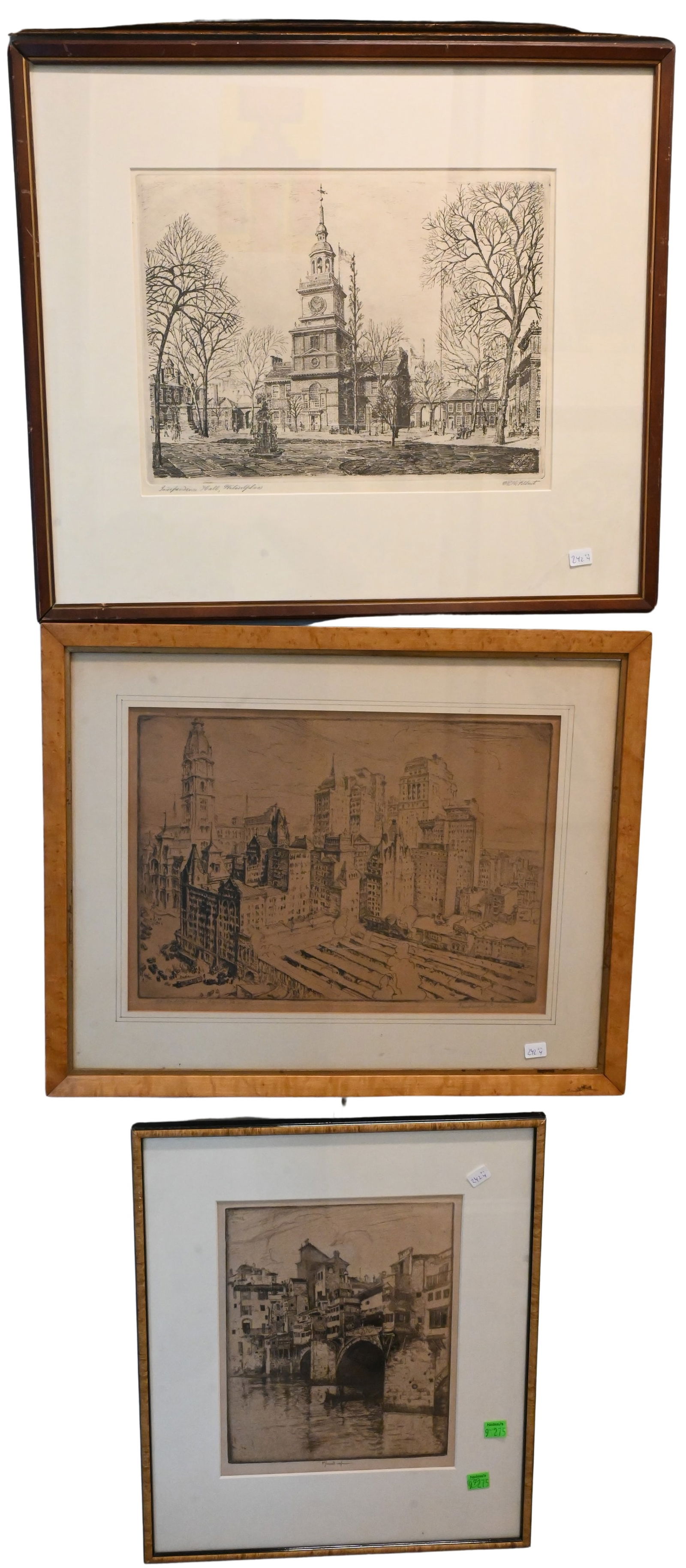 Four Framed Cityscape Etchings (1 of 5)