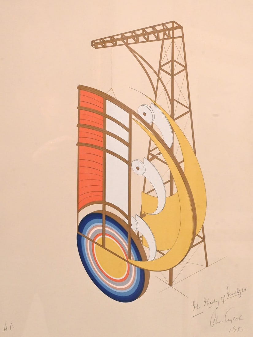 Alice Aycock (American B.1946): Alice Aycock (American B.1946) "The Theory of Twilight", 1983 Screenprint, artist proof edition Signed, titled and numbered in pencil lower right Alice Aycock 1983 24" x 18" sheet, 31" x 25" frame Pro