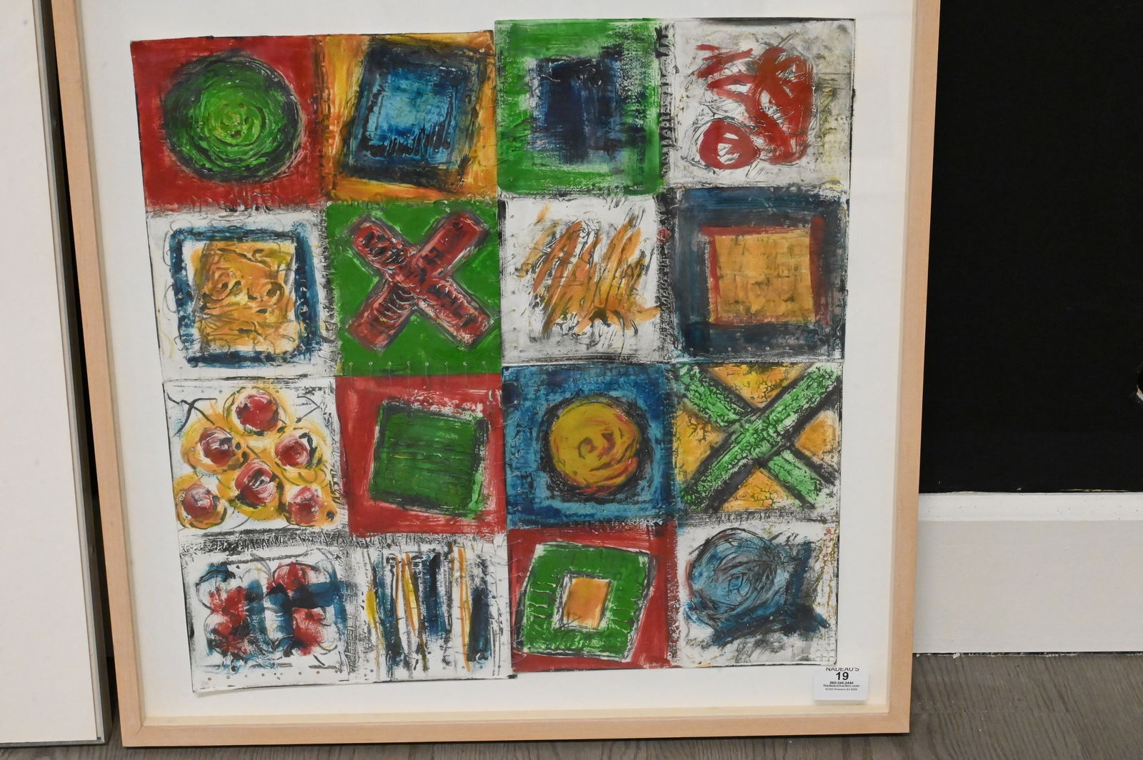 Two Framed Mixed Media Abstracts - 2