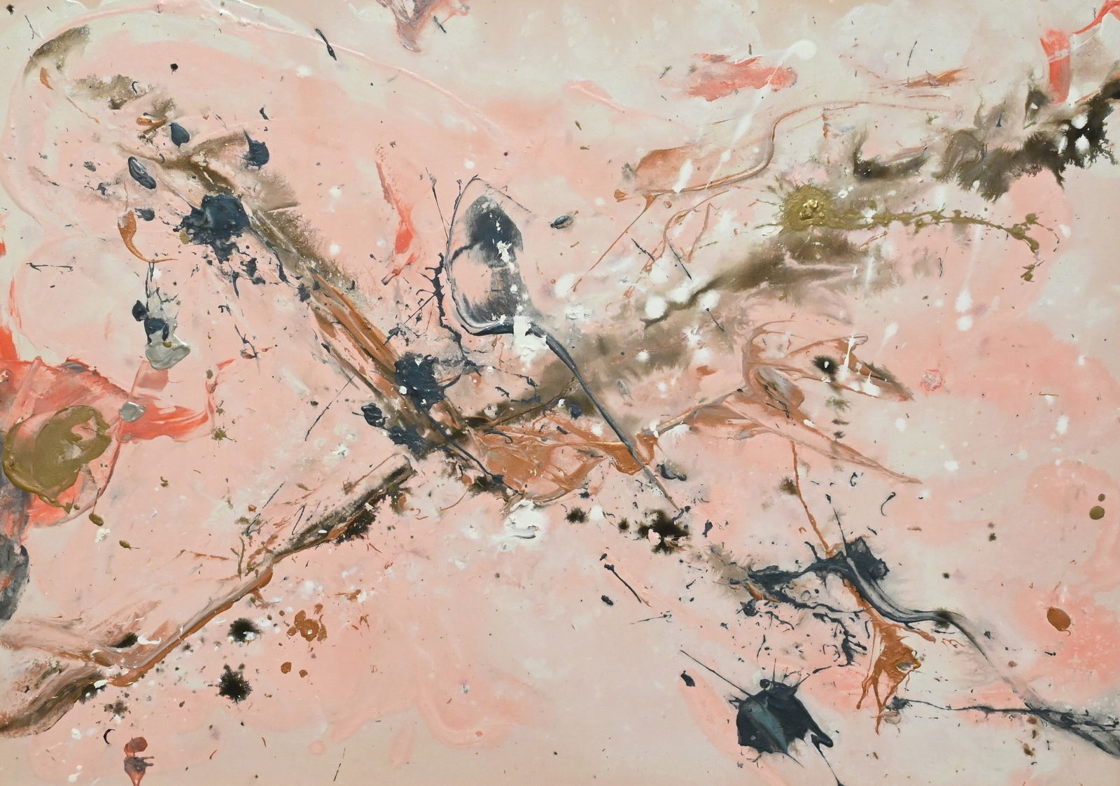 Lauren Olitski (American B.1957): Lauren Olitski (American B.1957) "Daughter's Heart" Abstract Expressionist Composition, 2002 Acrylic on canvas Signed and dated verso Lauren Olitski 2002 along with original artist's and museum