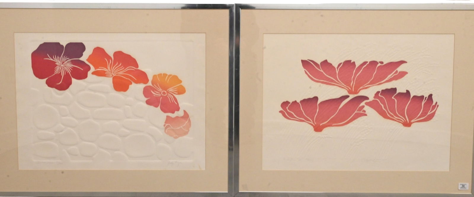 Two: Judy Targan (American 20th/21st Century): Two: Judy Targan (American 20th/21st Century) "Island Flora" Silkscreen on embossed paper, edition 74/100 Signed lower right Judy Targan 20"x 28" "Wildflower I" Silkscreen on embossed paper, edition 6