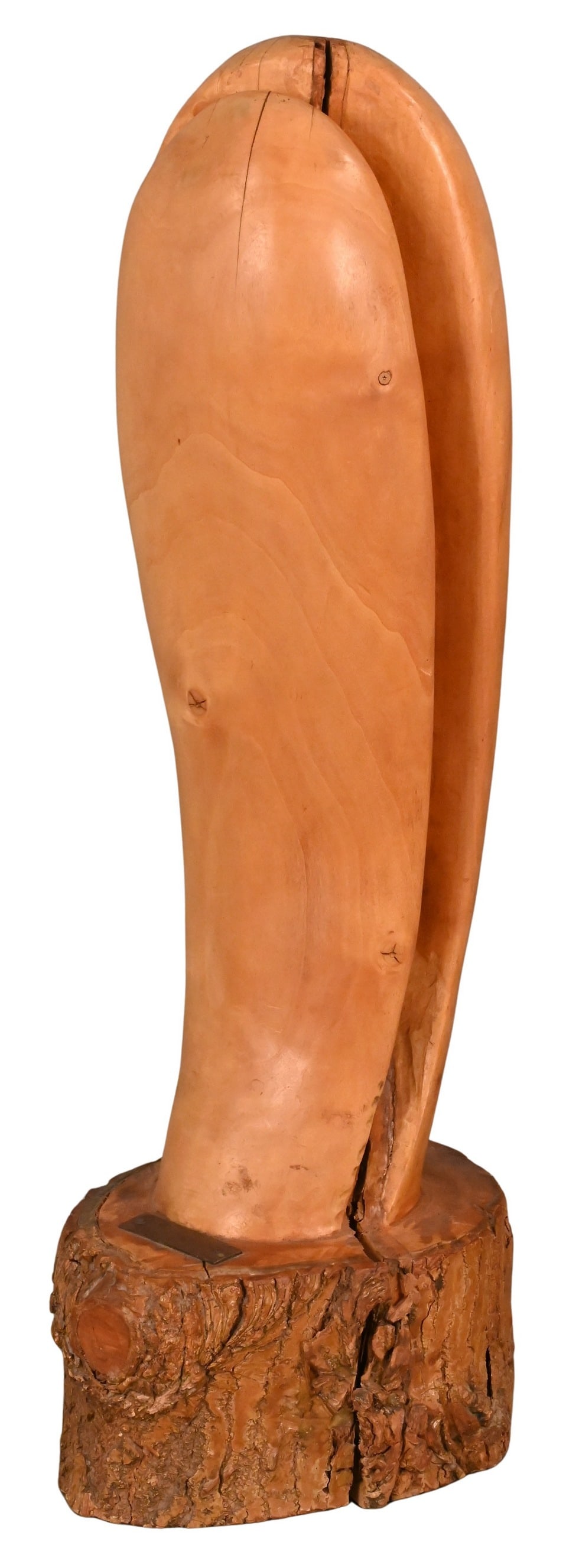 Gila J. Stein (Israeli B.1945): Gila J. Stein (Israeli B.1945) "Romeo", 1985 Carved wood sculpture Signed, dated and titled on base G.Stein '85 Height 32 inches Reference: Works by the artist have been exhibited at the Israel Museum
