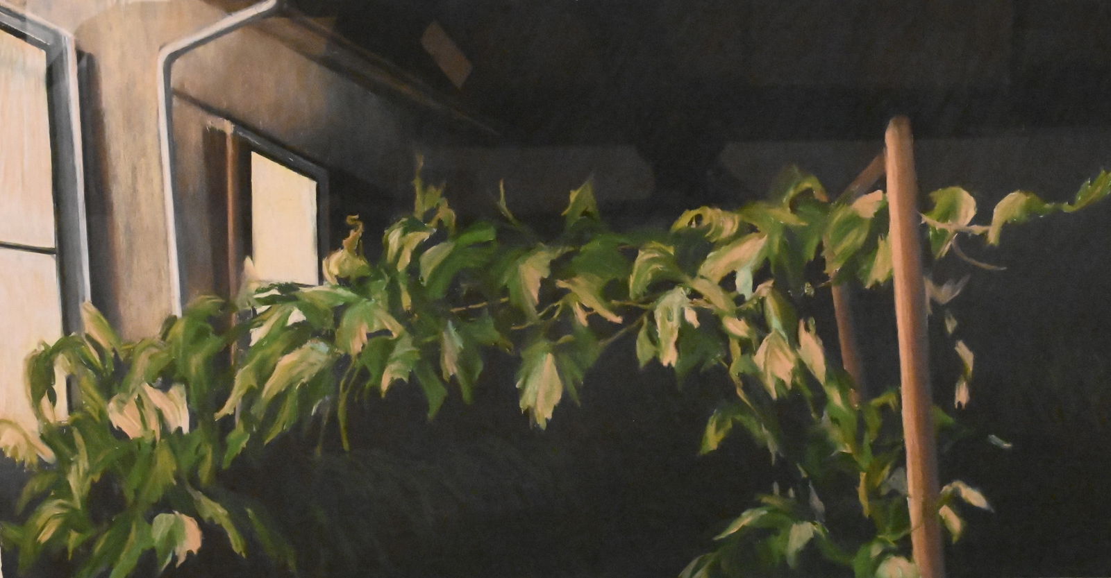 Joyce Lyon (American 20th/21st Century): Joyce Lyon (American 20th/21st Century) "Garden Study" 1984 Oil pastel on paper Signed and dated lower right Joyce Lyon 1984, original label verso 22" x 41" Provenance: Property from a Private Collect