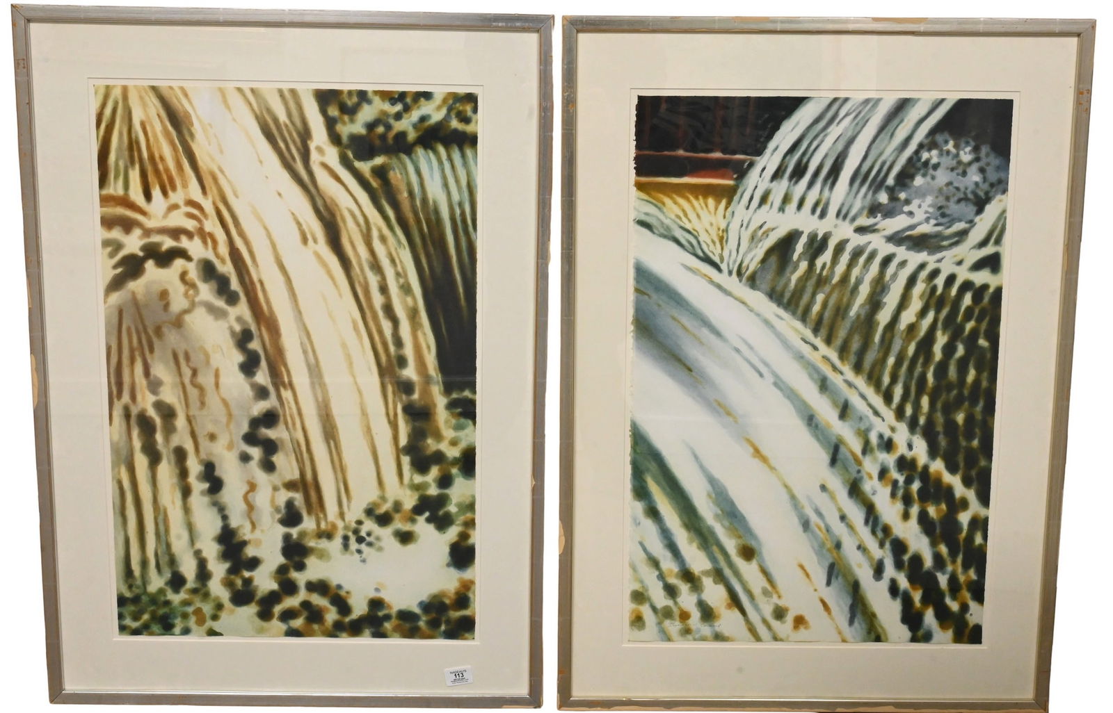Two: Catherine Kernan (American B.1948): Two: Catherine Kernan (American B.1948) "Stratford Canal", 1992 Watercolor on paper diptych Signed and dated verso Catherine Kernan 1992 30" x 19" each sheet, 38" x 27" each frame Provenance: Property