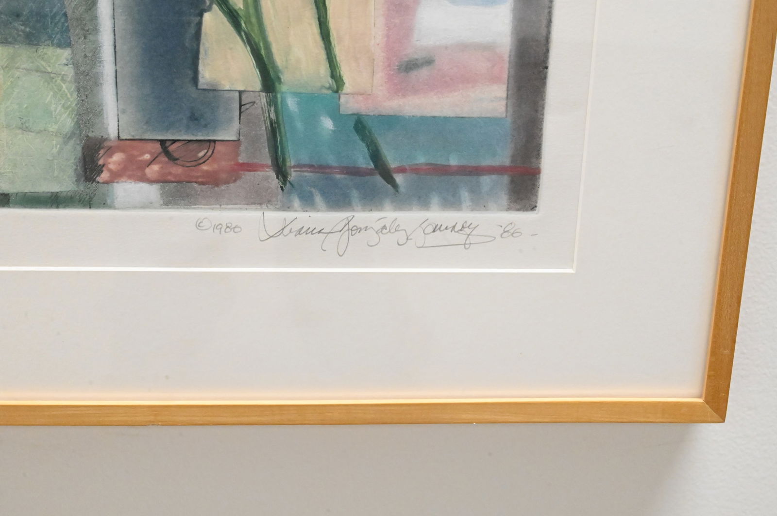 Two Framed Abstract Monoprints - 5