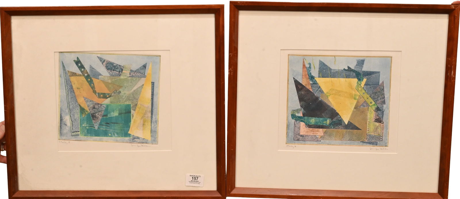Two: Jennifer Hilton (American 20th/21st Century): Two: Jennifer Hilton (American 20th/21st Century) "Sterling 5" Monotype Signed lower right Jennifer Hilton 8 1/2" x 10" "Sterling 6" Monotype Signed lower right Jennifer Hilton 8 1/2" x 10" Provenance