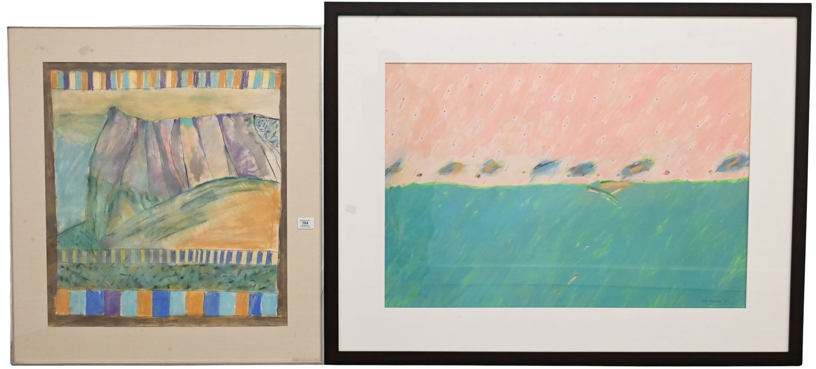 Two Framed Mixed Media Abstracts (1 of 8)