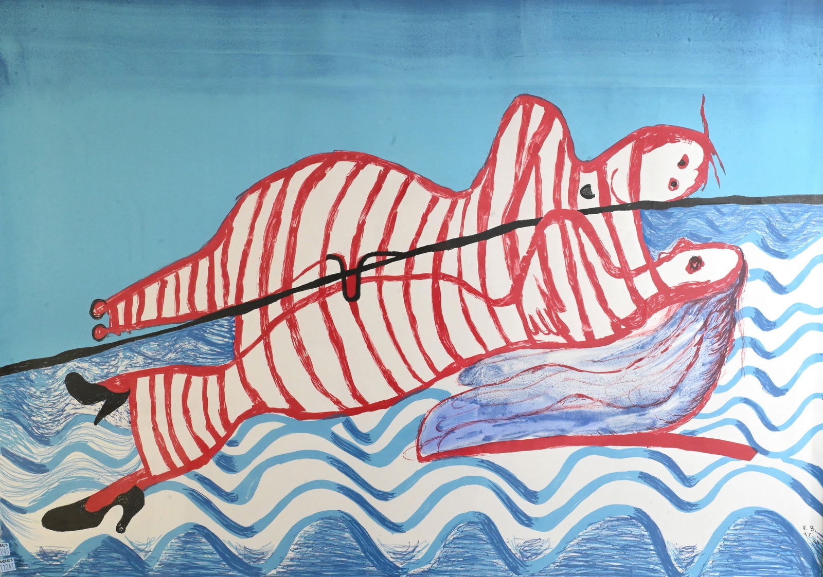 Louise Bourgeois (French/American 1911-2010): Louise Bourgeois (French/American 1911-2010) "Hamlet and Ophelia", 1997 Lithograph on wove paper edition 1/50 Signed and dated lower right L.B. '97 Printed by SOLO Impression, New York and