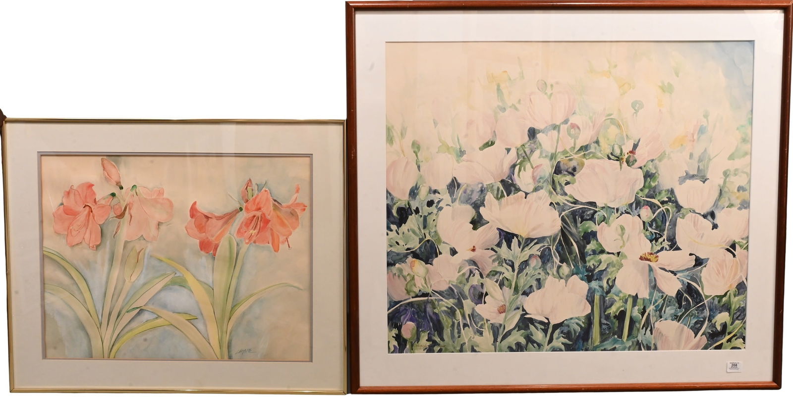 Three Framed Floral Paintings (1 of 8)