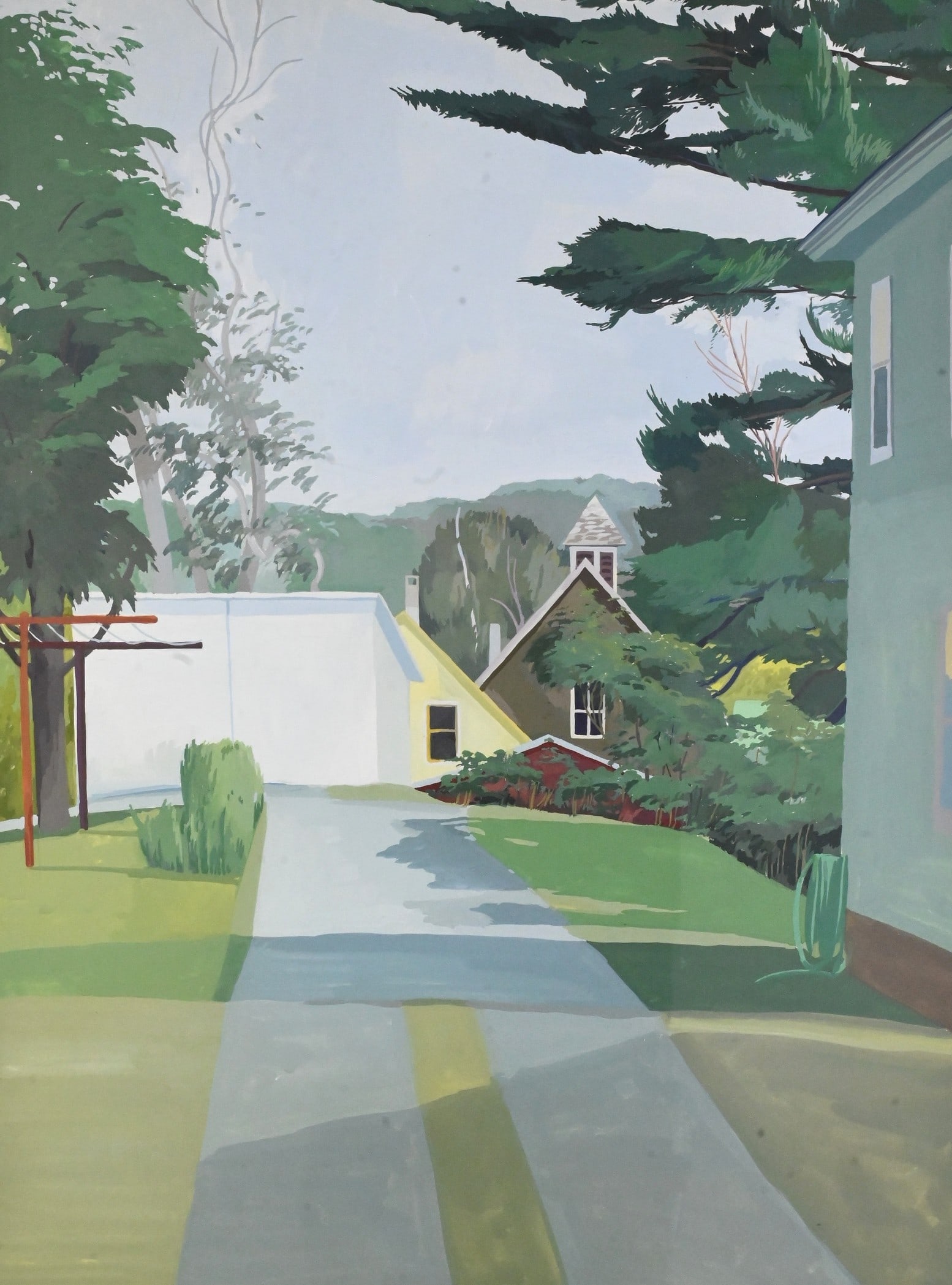Celia Reisman (American 20th/21st Century): Celia Reisman (American 20th/21st Century) "Wilder Barn, Far, 1998 Gouache on paper 24" 18" sight, 32" x 26" frame Provenance: Property from a Private Collection Gross McCleaf Gallery, Philadelphia, P
