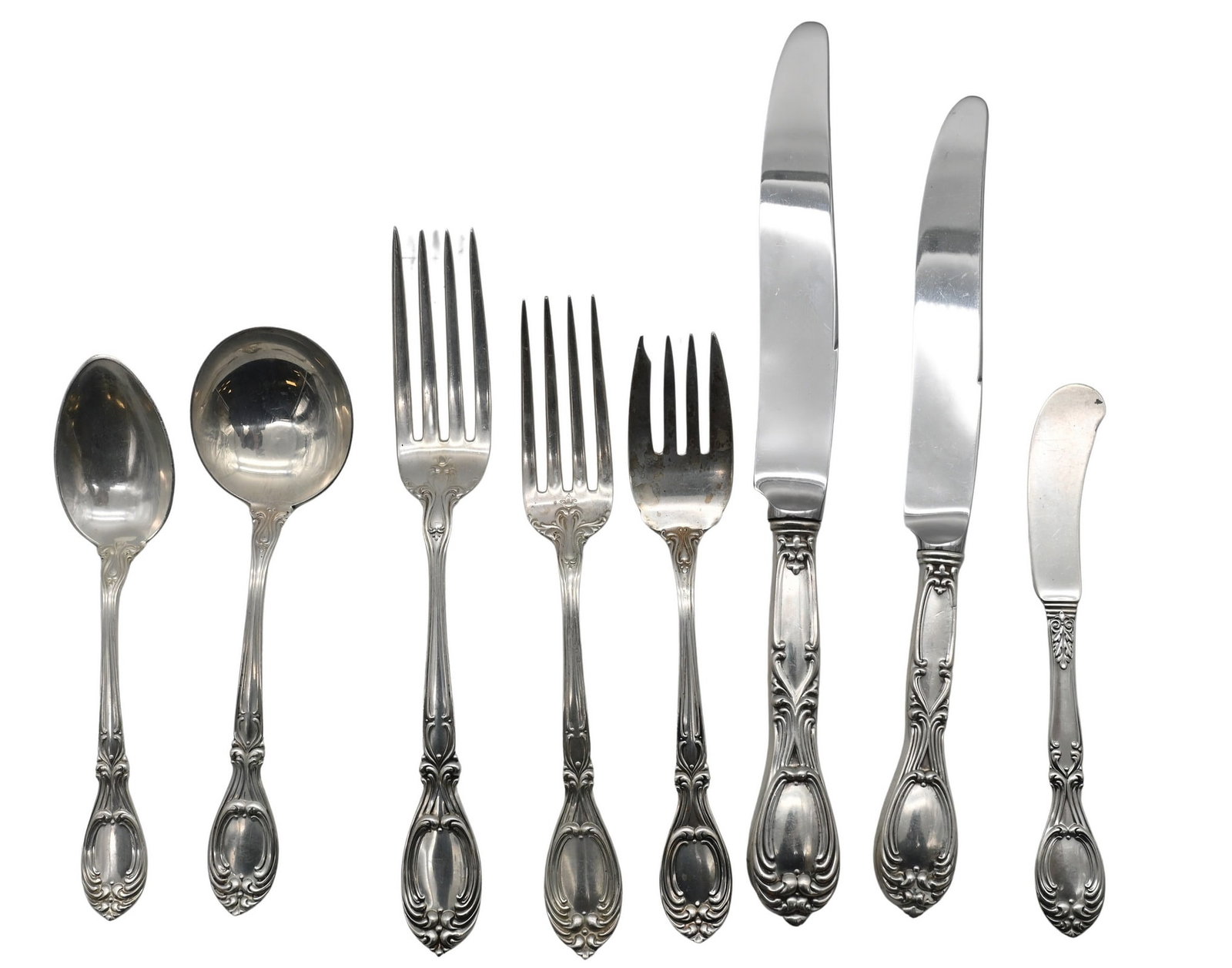 121 Piece Frank M. Whiting Co. "Victoria-Florence" Sterling Silver Flatware Set (1 of 5)