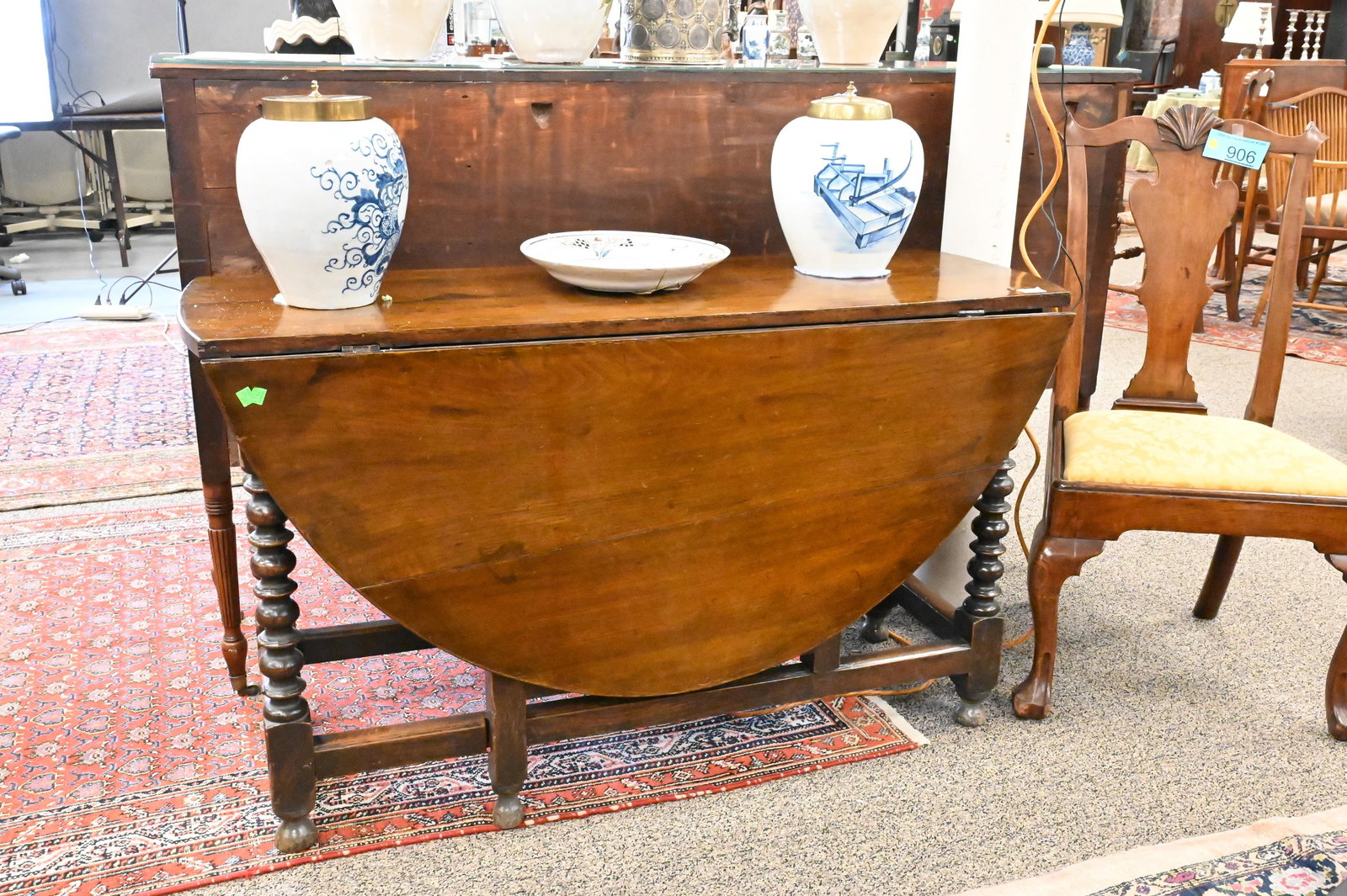 George III Oak Gate Leg Table - 2