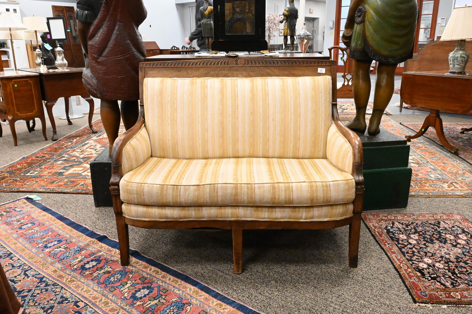 French Mahogany Settee - 2