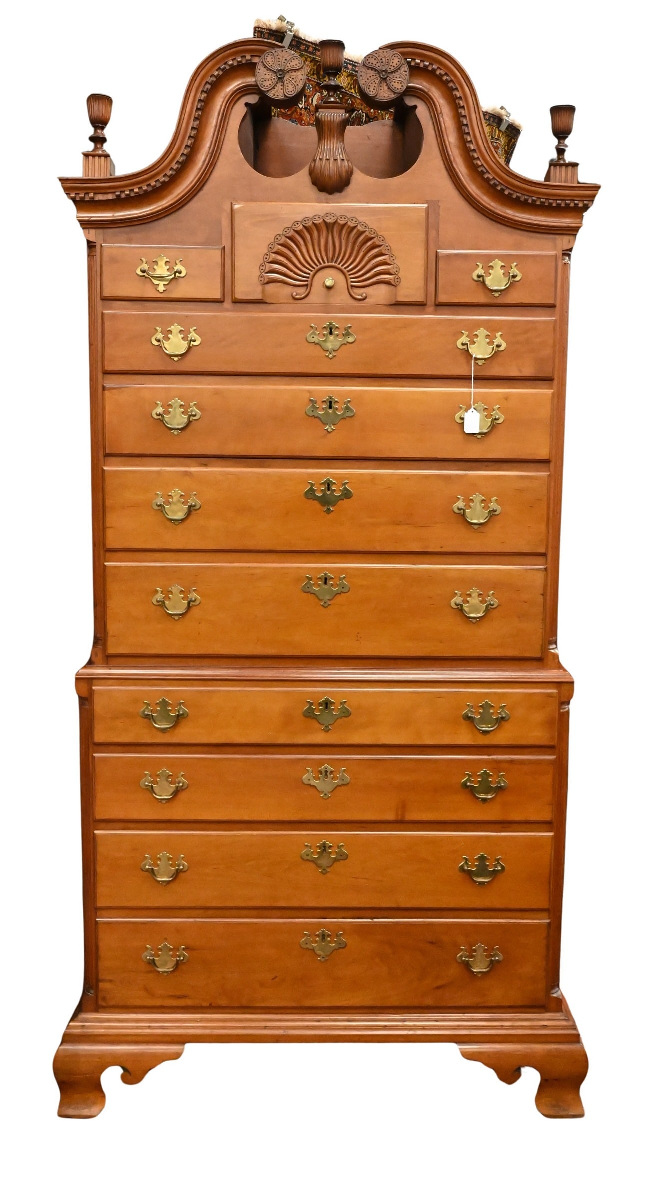 Chippendale Cherry Chest on Chest - 2