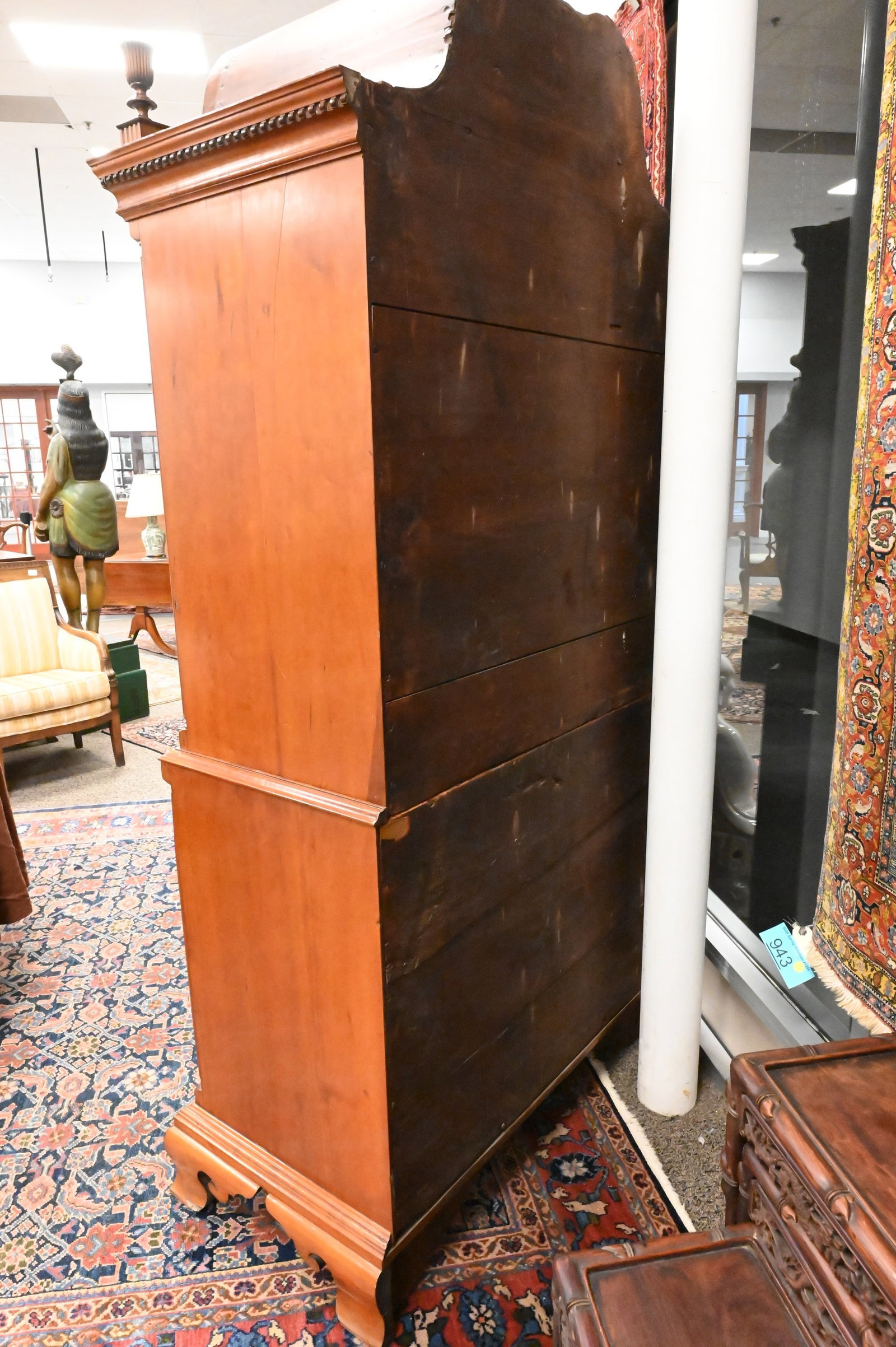 Chippendale Cherry Chest on Chest - 7