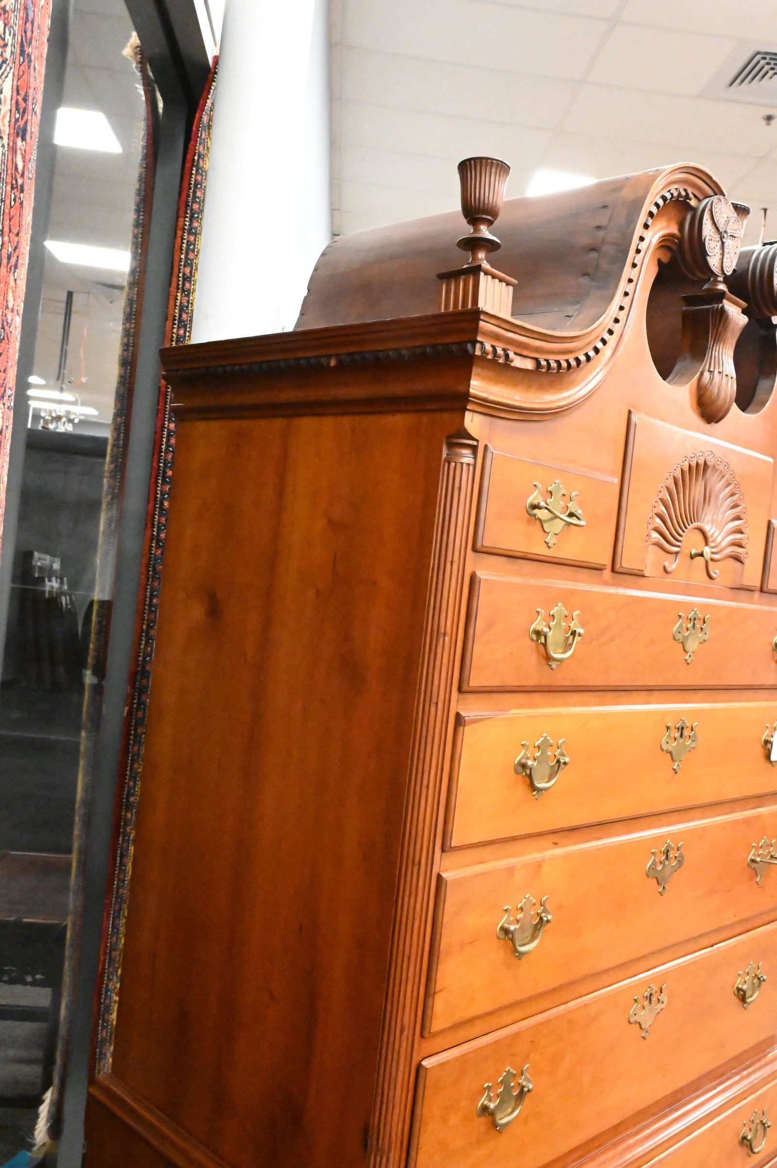 Chippendale Cherry Chest on Chest - 9