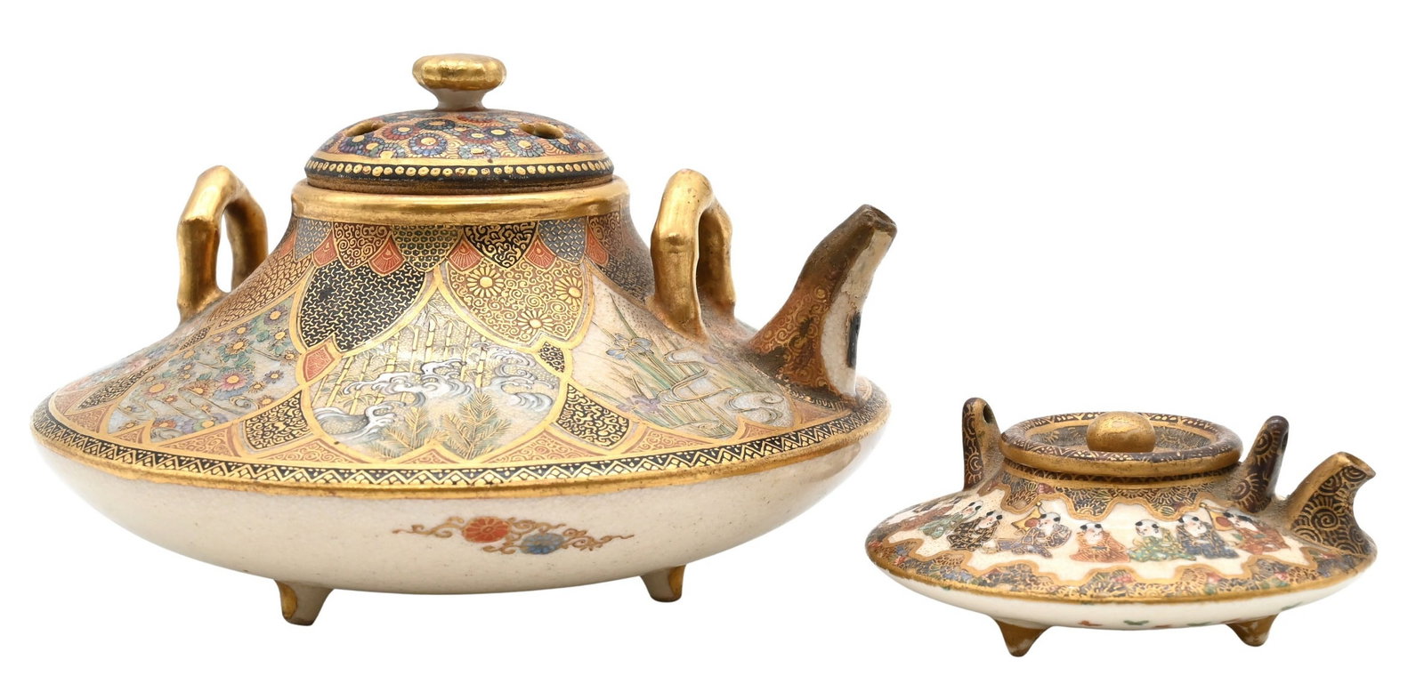 Two Miniature Japanese Satsuma Teapots (1 of 5)