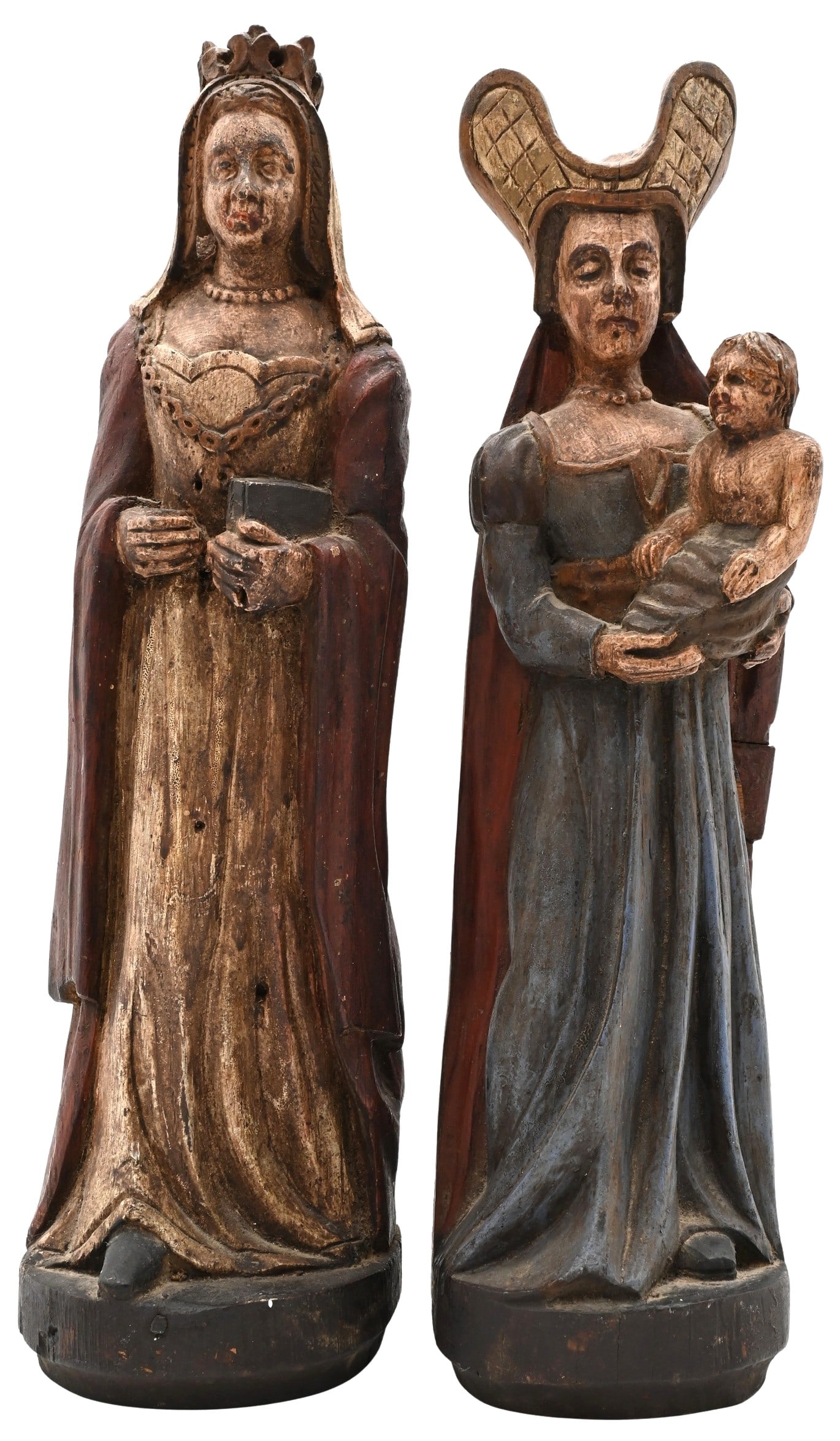 Two Spanish Colonial Carved Wood Santos Figures (1 of 4)
