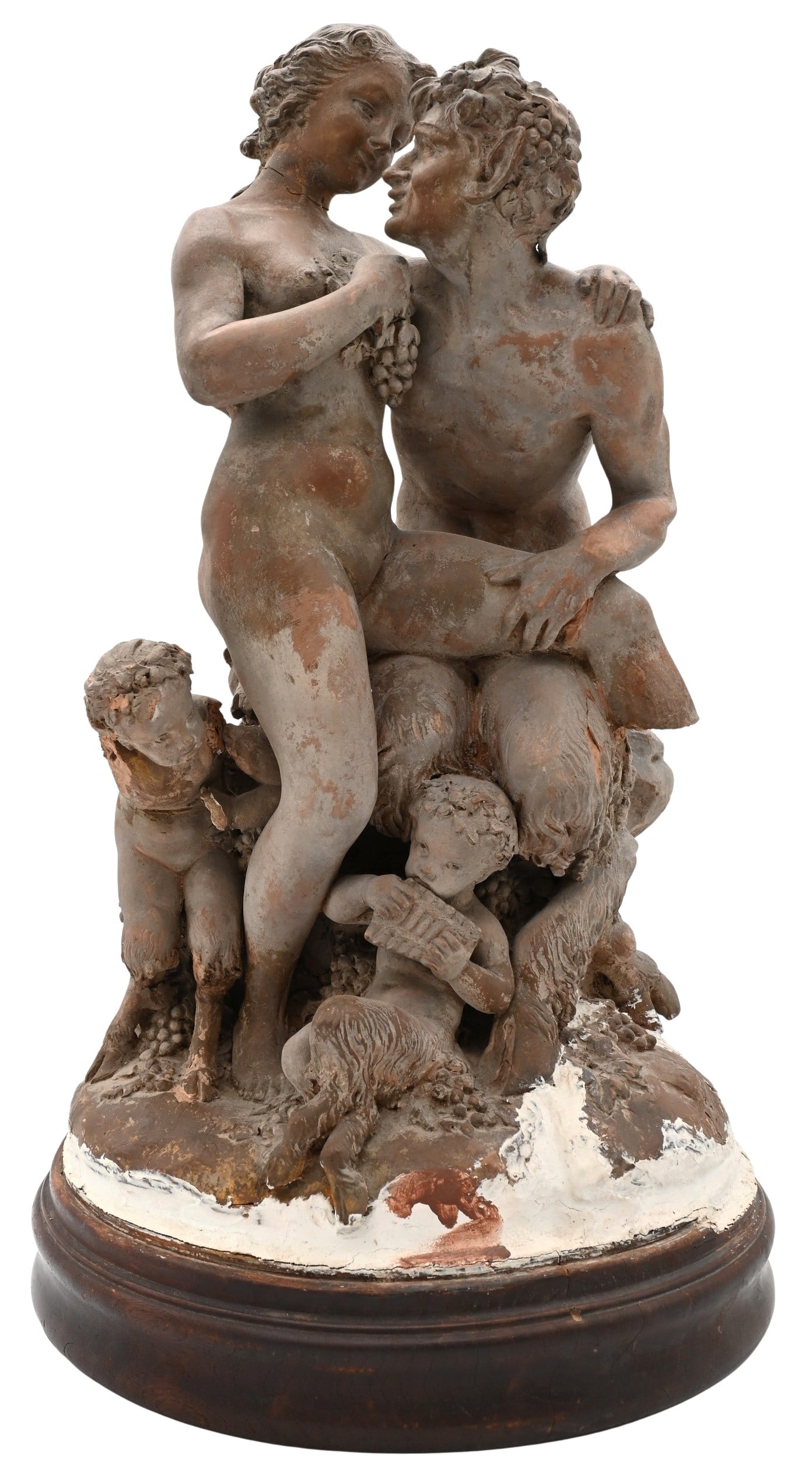 Terracotta Group of a Satyr, Bacchante, and Two Infant Satyrs (1 of 5)
